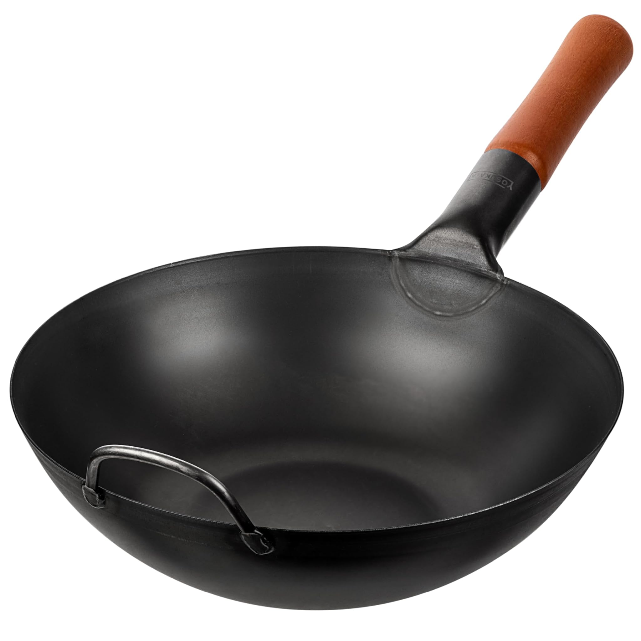 Yosukata Wok Padella Professionale 30 cm, Acciaio al Carbonio