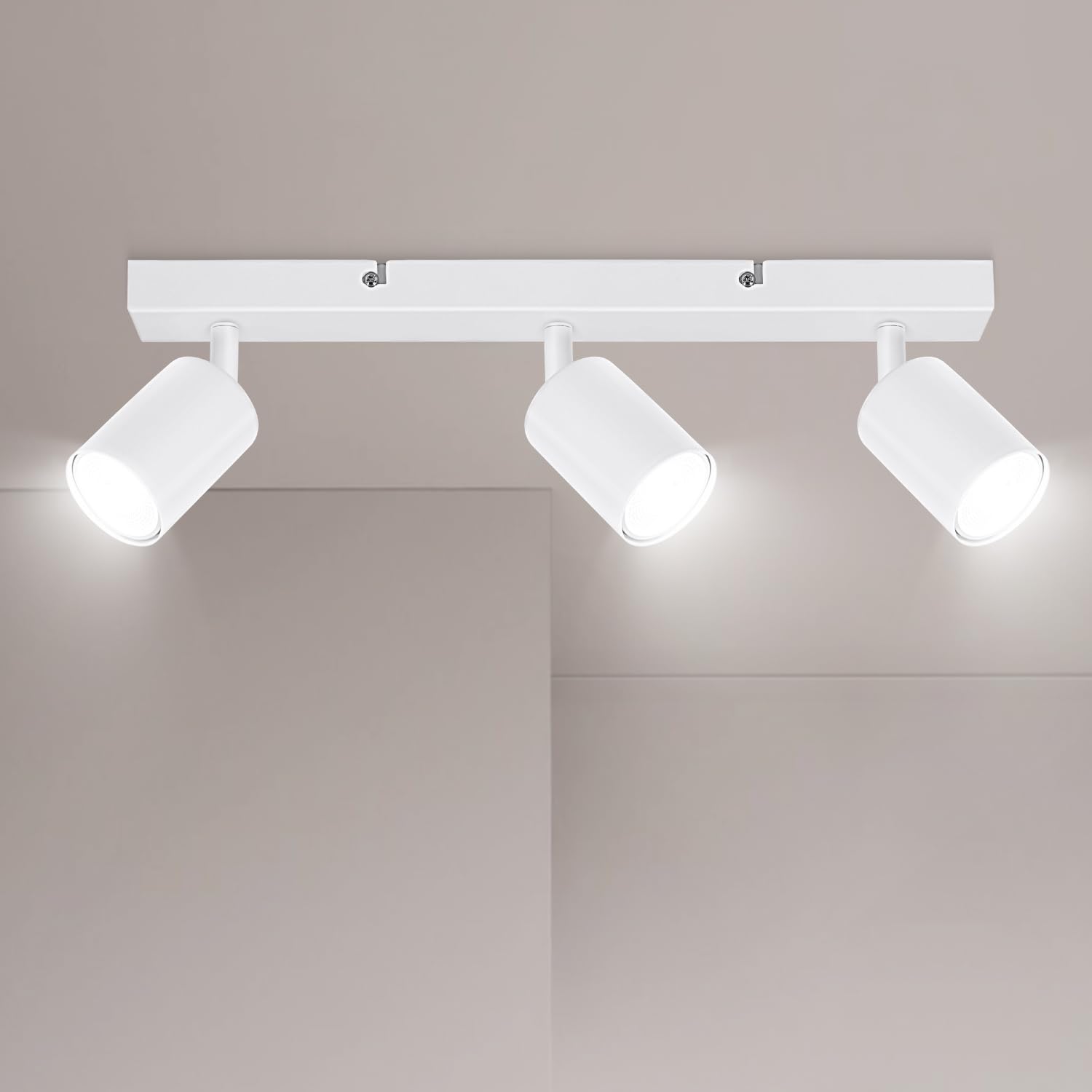 Ketom Lampada Faretti da Soffitto Orientabili 3 Luci, Bianco