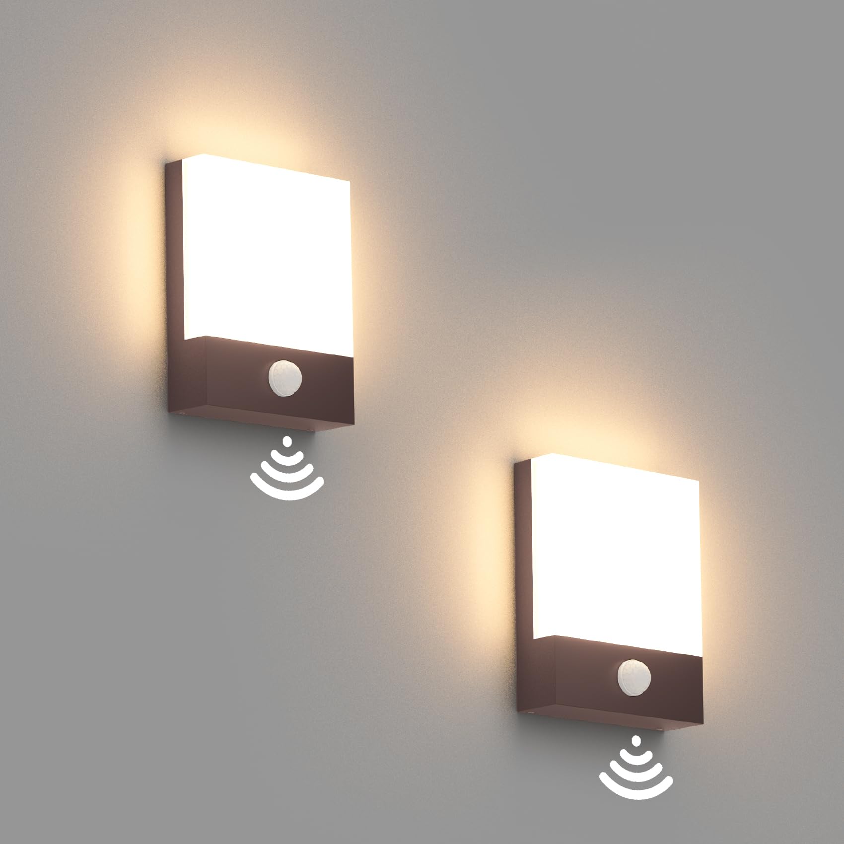 Klighten 2 Lampade da Parete a LED 24W con Sensore