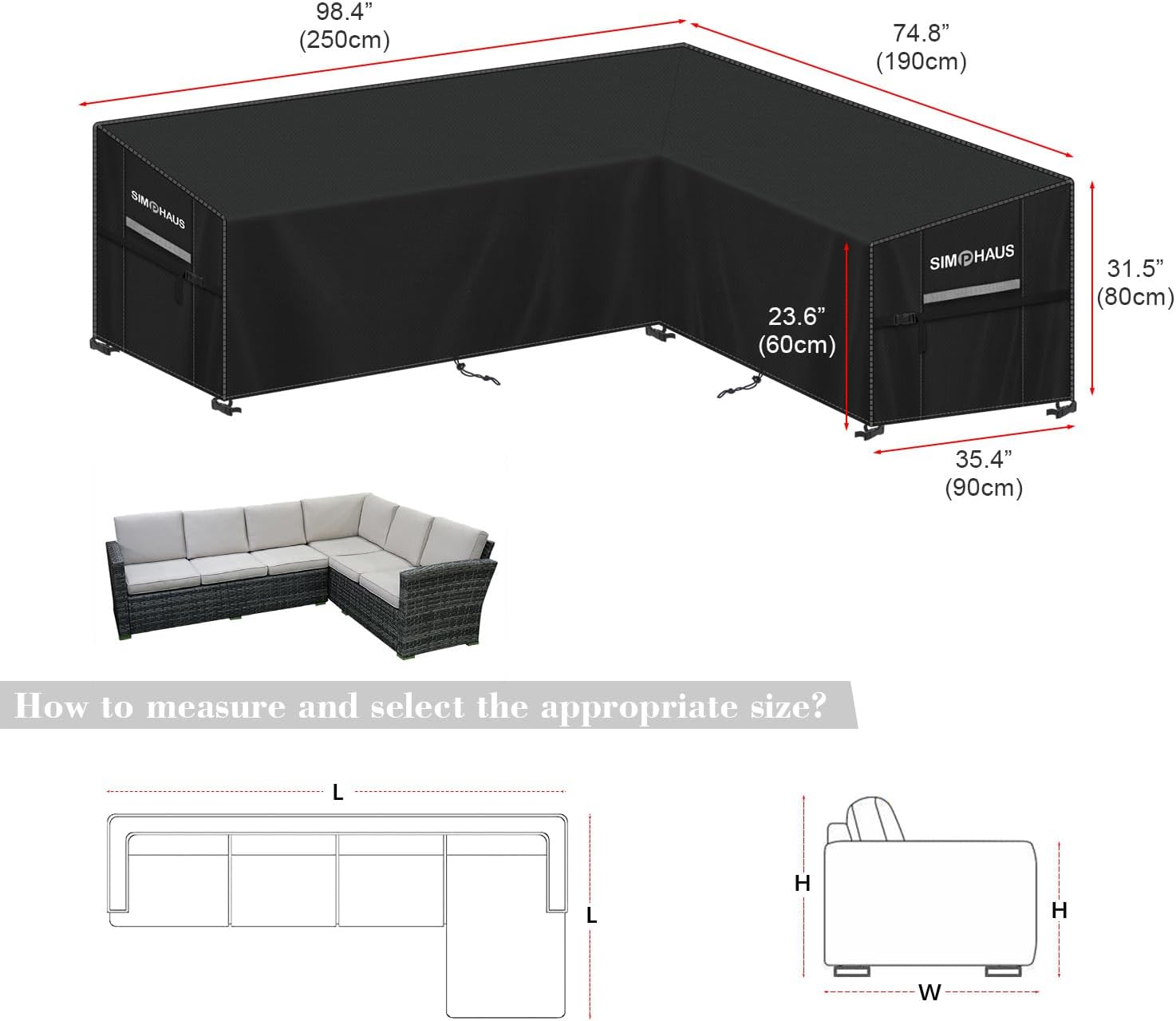 Telo Copertura Divano Angolare Esterno Oxford 420D - immagine 2