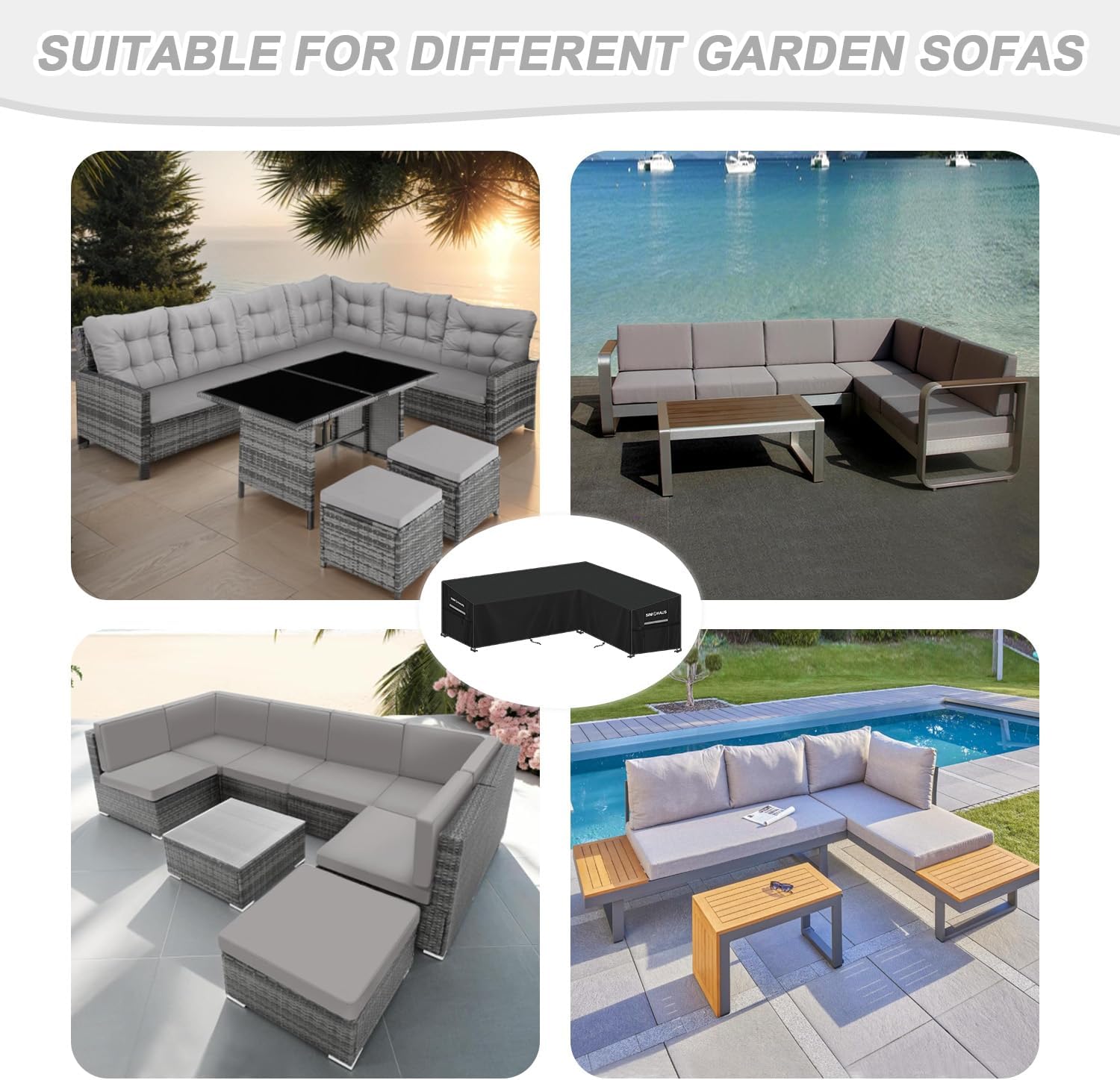 Telo Copertura Divano Angolare Esterno Oxford 420D - immagine 6