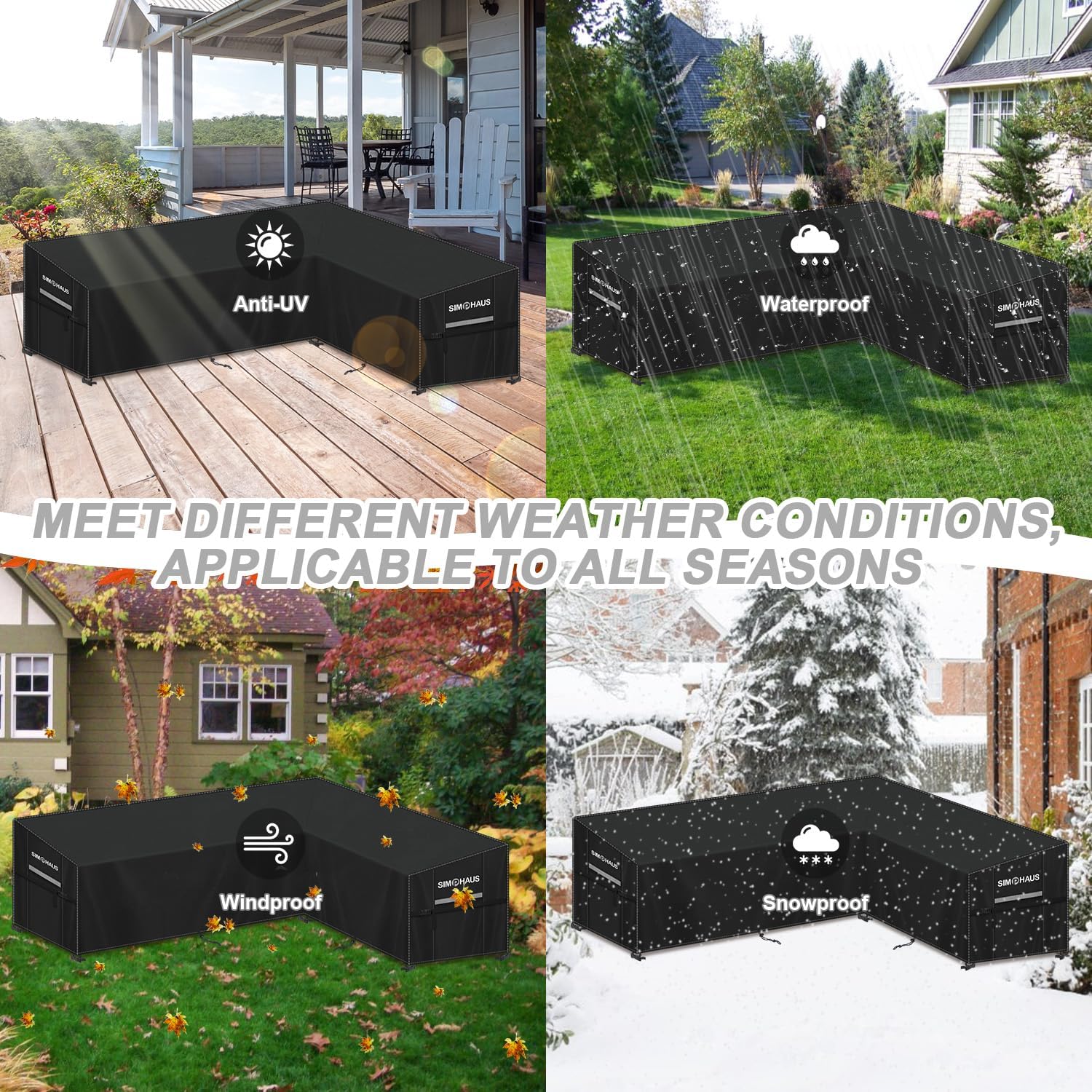 Telo Copertura Divano Angolare Esterno Oxford 420D - immagine 7