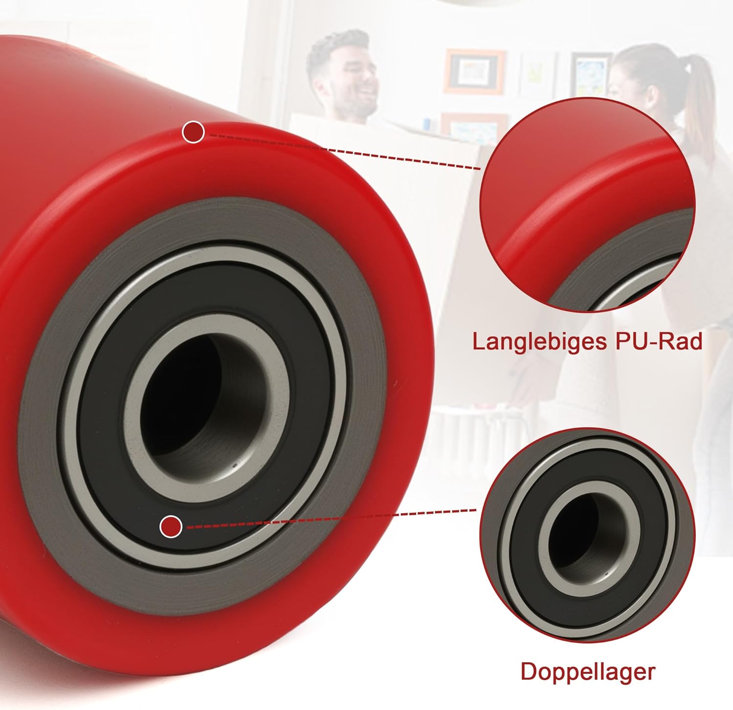 Ruote per Carrello Sollevatore 80x70mm (4 Pezzi) - immagine 5