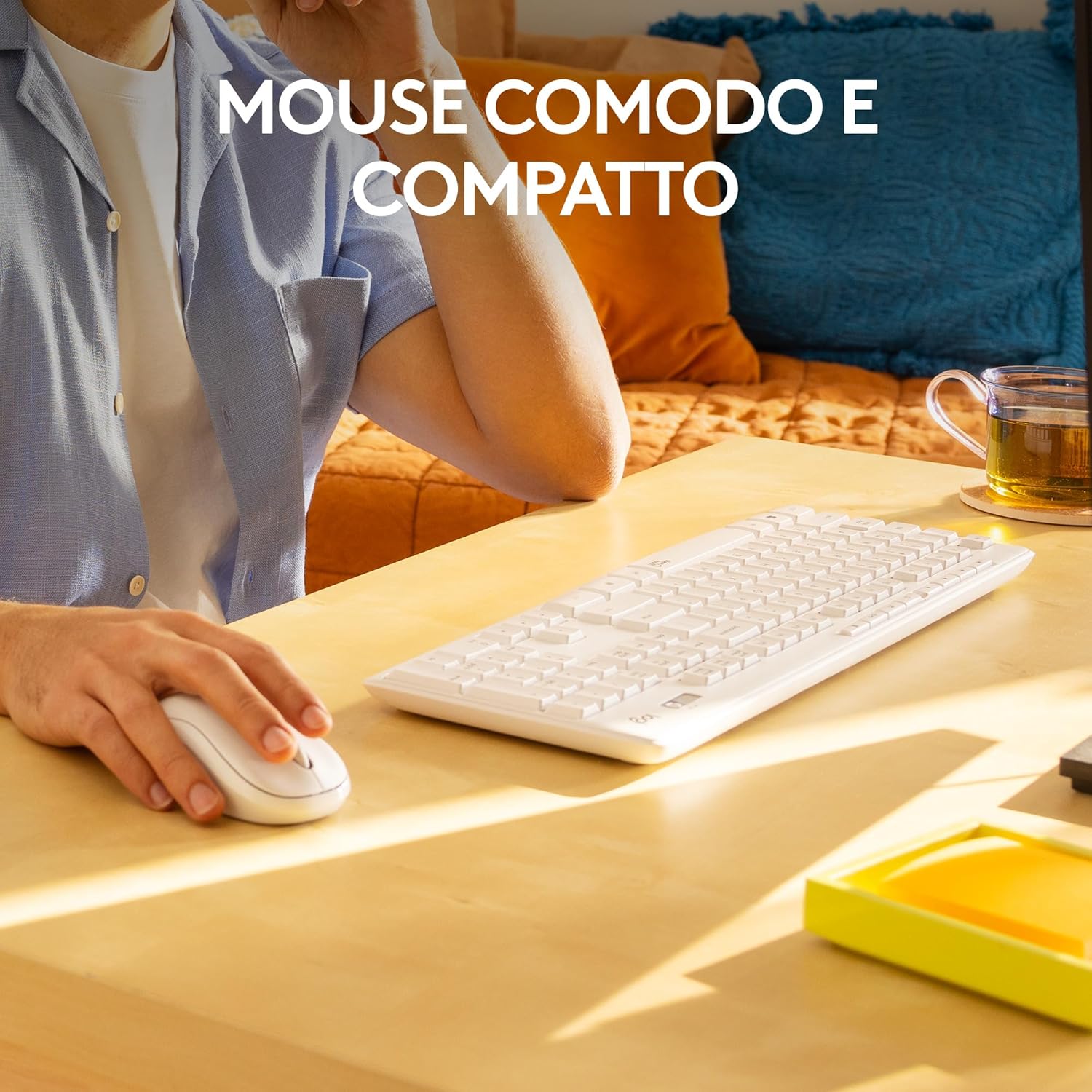Logitech MK295 Kit Mouse e Tastiera Wireless - Bianco - immagine 4