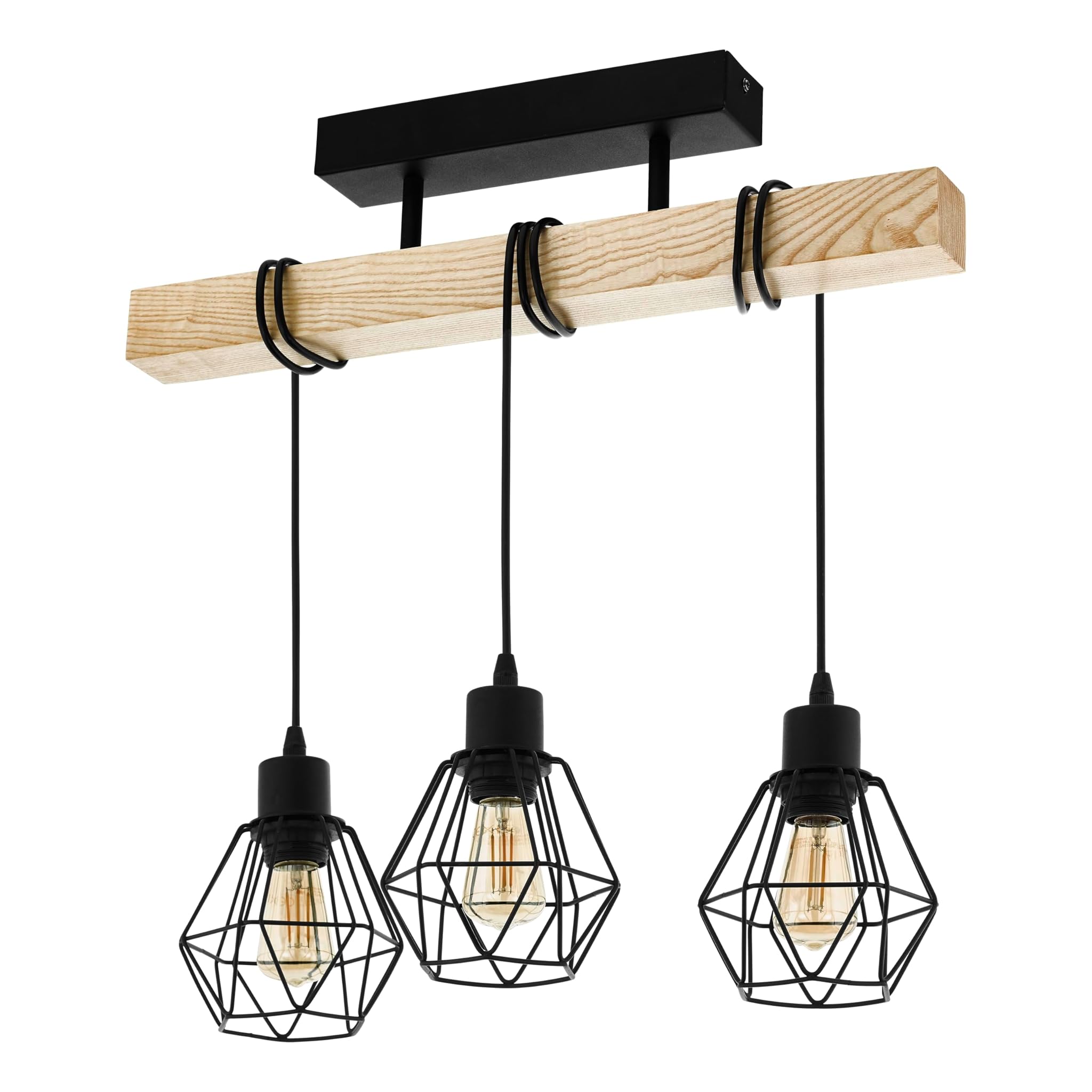 Eglo Lampada da Soffitto Townshend 5 Vintage, Nero/Marrone