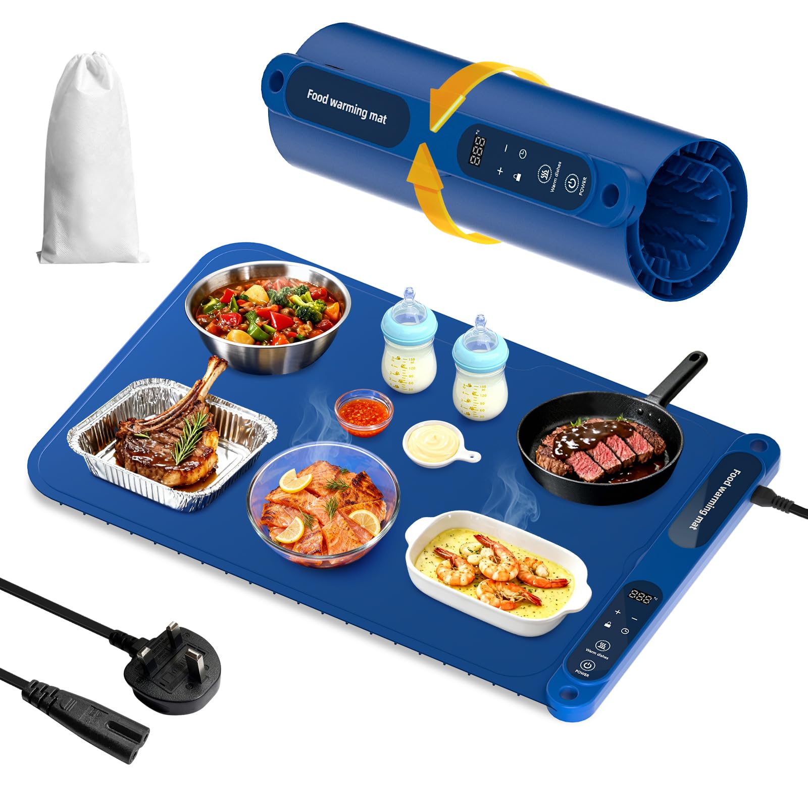 Piastra Riscaldante per Alimenti Pieghevole