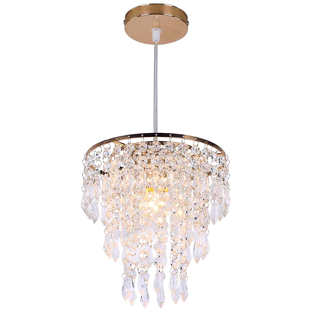 Frixchur Lampadario a Incasso Oro con Cristalli