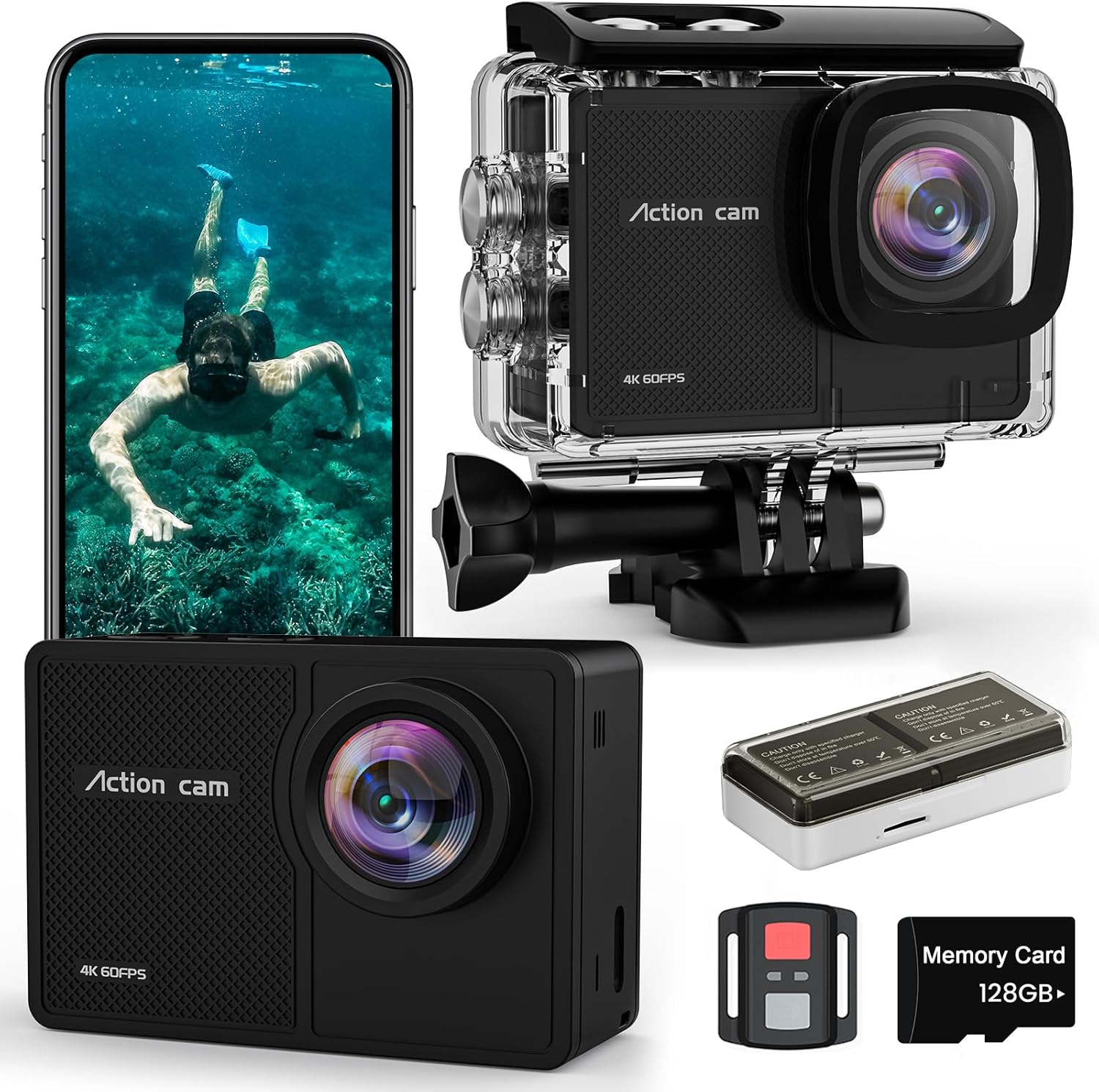 Timnut 4K 60FPS Action Cam 40M Subacquea 48MP - immagine 1