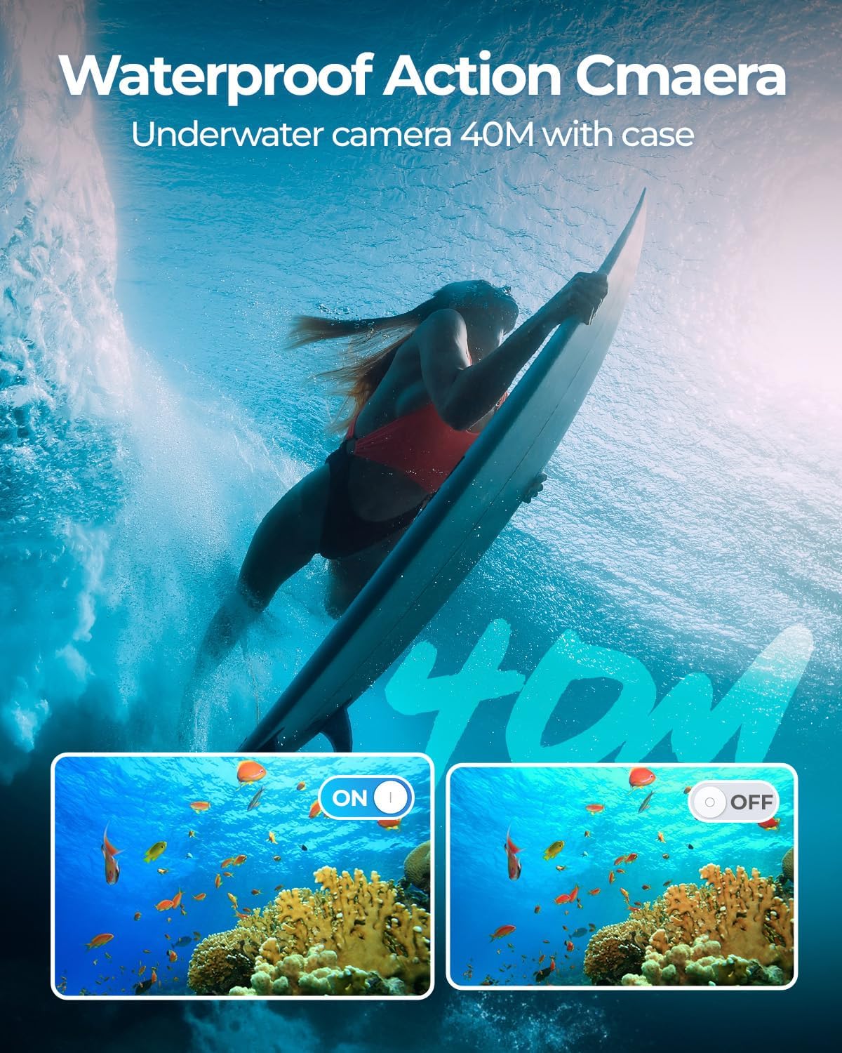 Timnut 4K 60FPS Action Cam 40M Subacquea 48MP - immagine 2