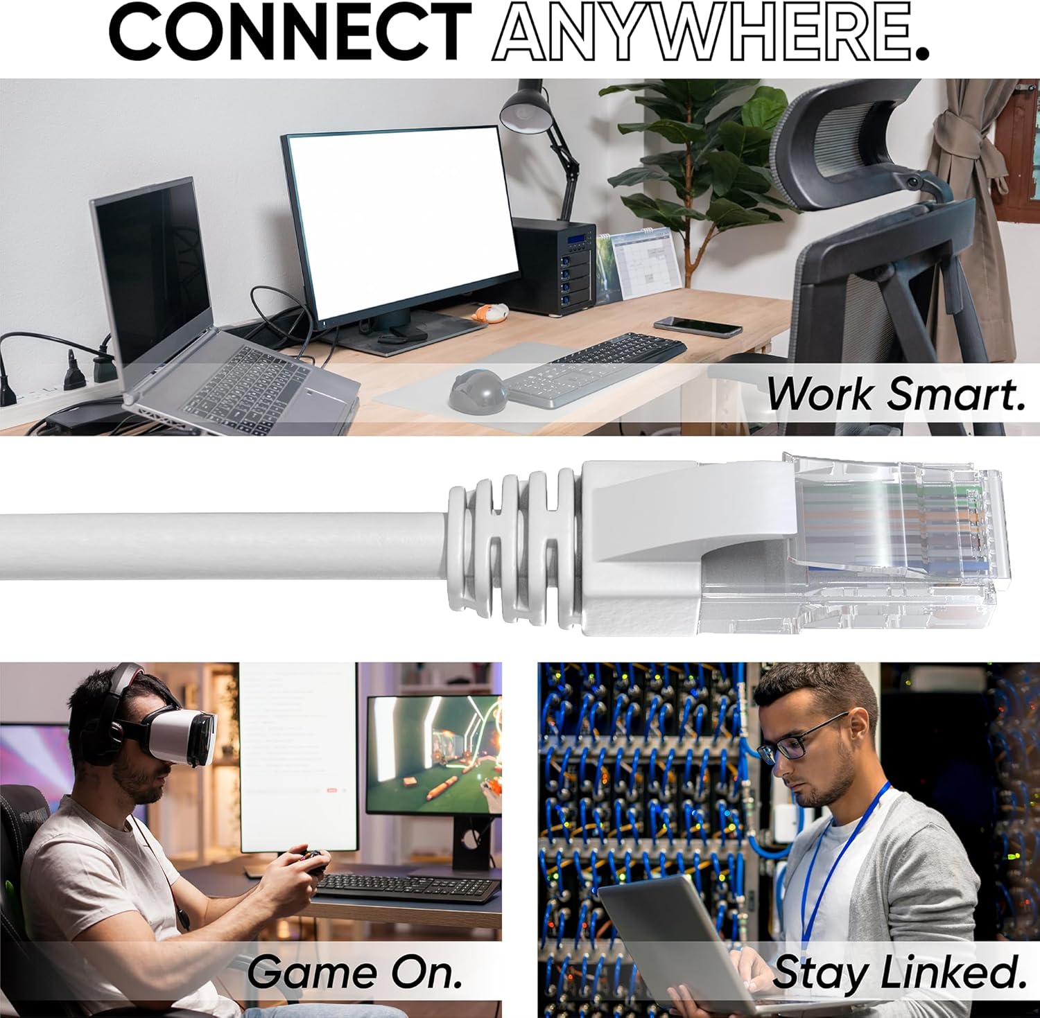 Mr. Tronic Cavo Ethernet Cat 6 da 25m, Grigio - immagine 6