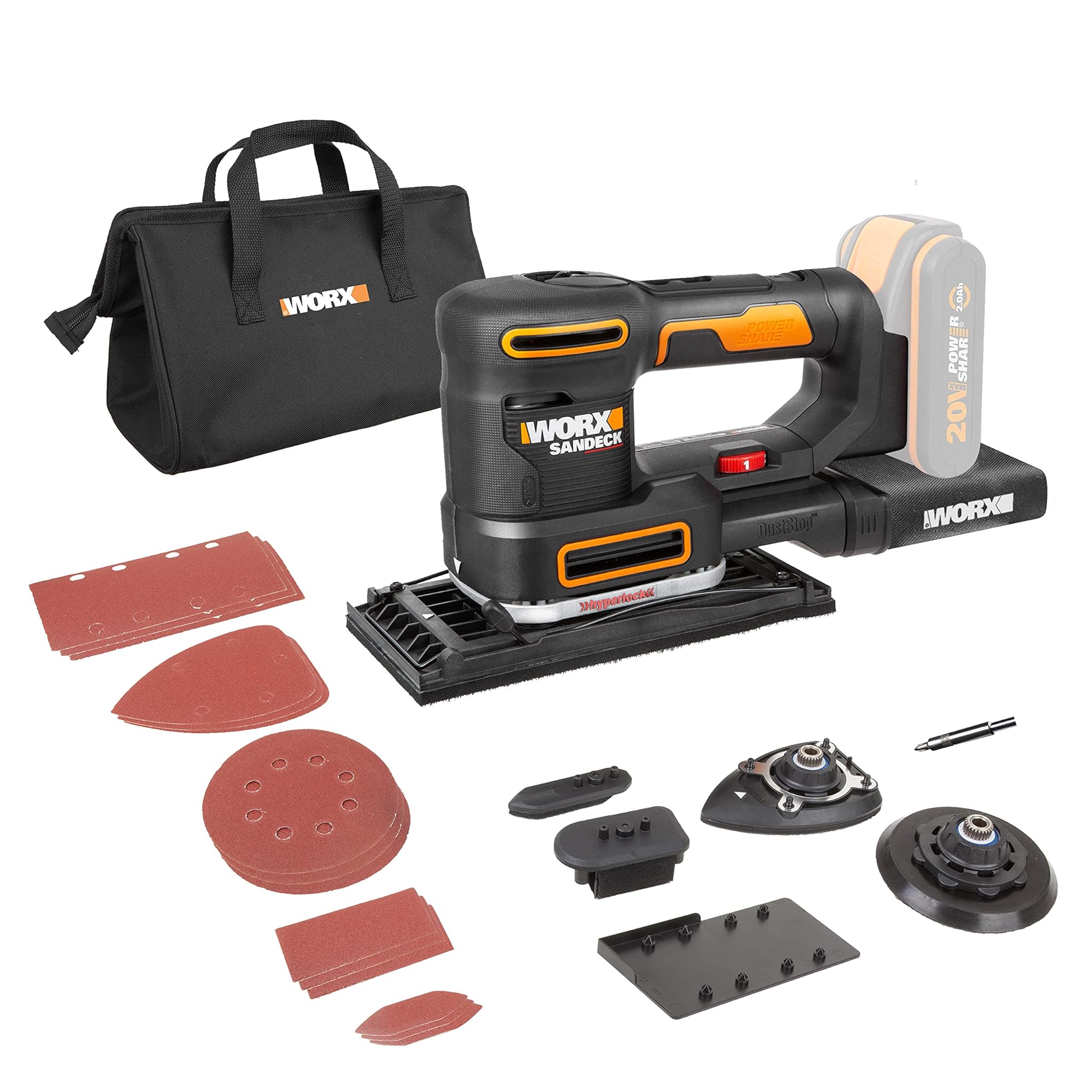 WORX WX820.9 Levigatrice Sandeck 5 in 1-20V a batteria-solo corpo macchina