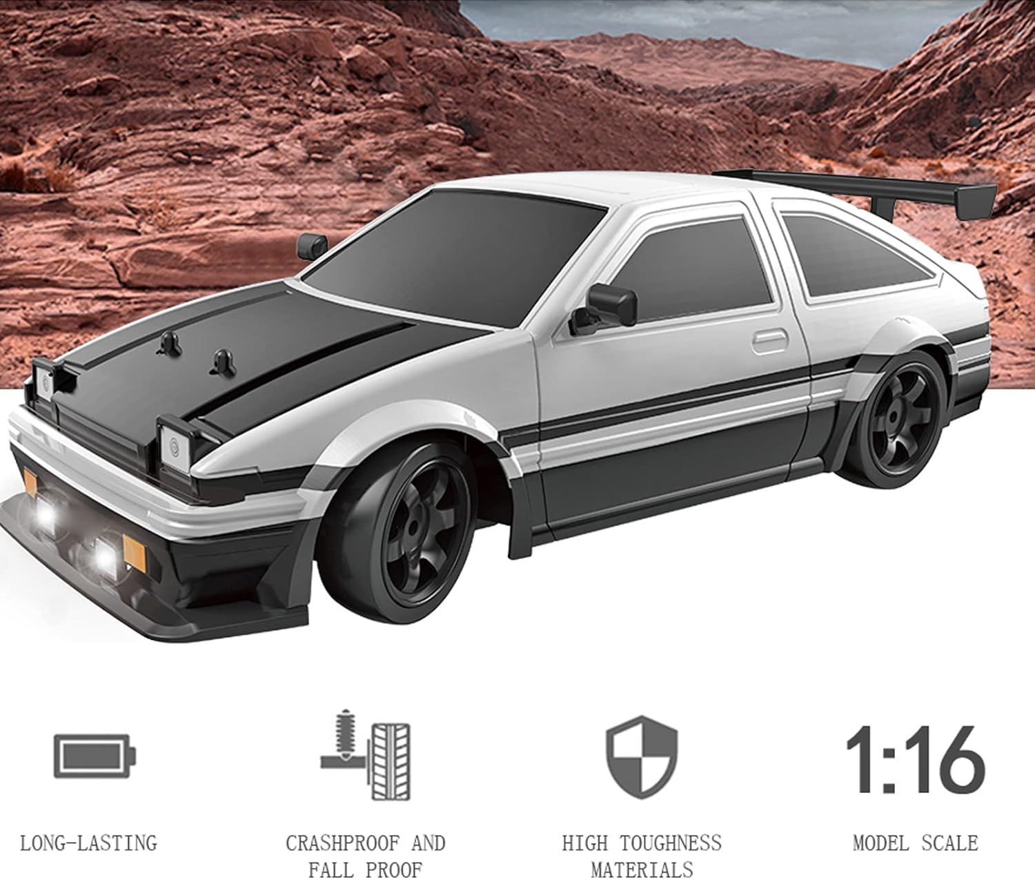 BuyWeek RC Drift Car 4 Ruote 1/16 2,4 GHz - immagine 4