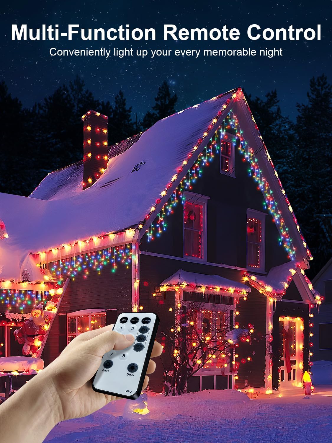 Luci Natale Esterno Cascata LED 10M Multicolore - immagine 3