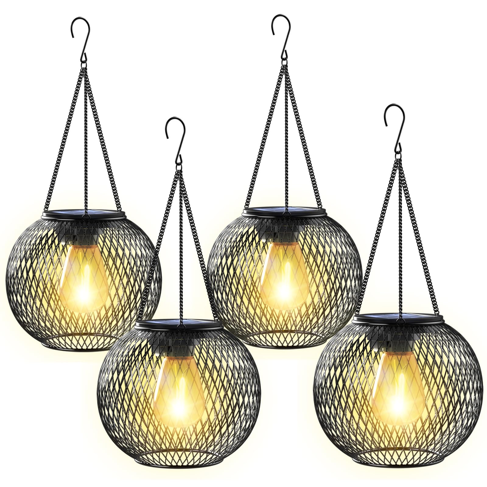 Kagoling Lanterne Solari da Esterno 4 Pezzi IP65