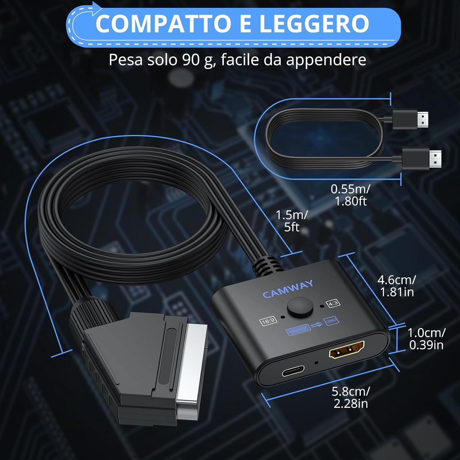 Camway Convertitore Scart a HDMI 1080P - immagine 5