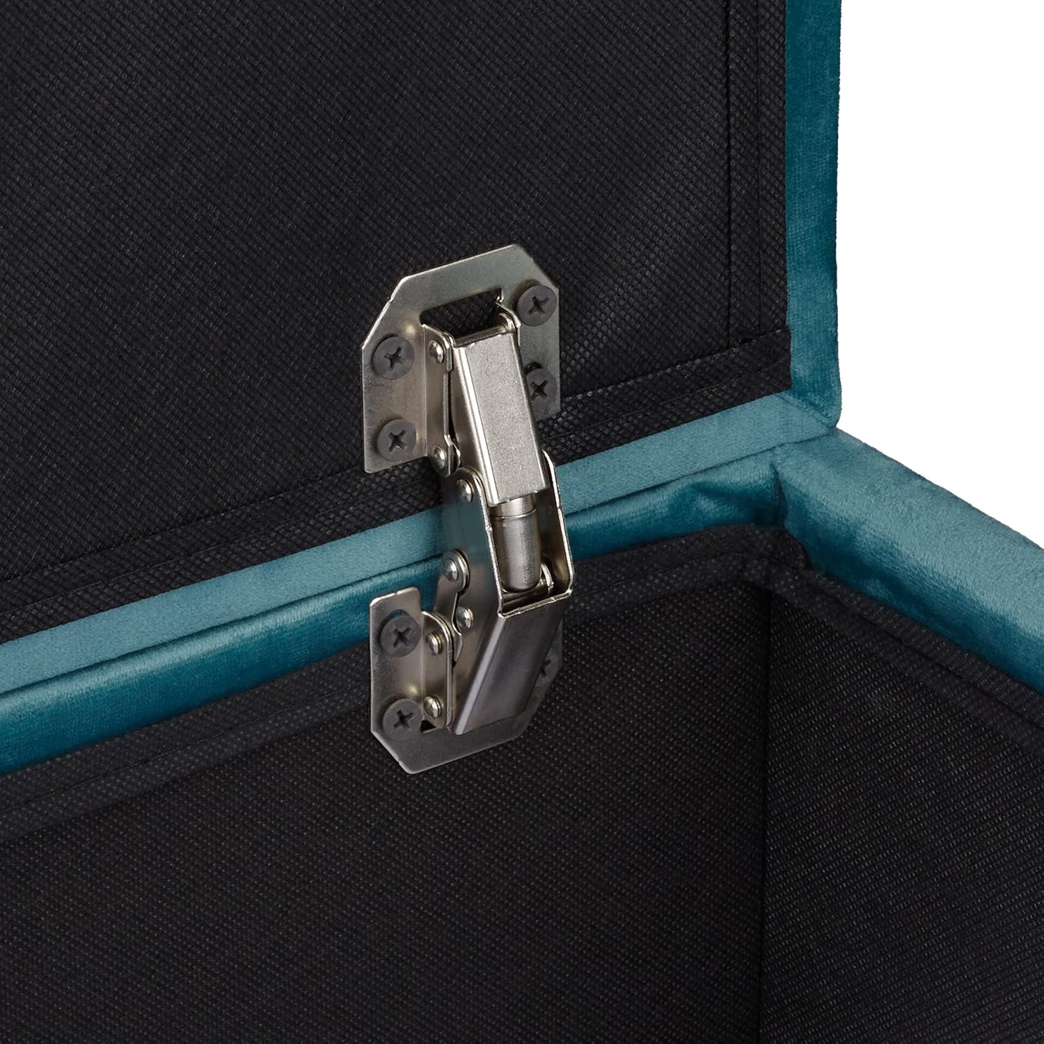 Relaxdays Sgabello Poggiapiedi Velluto 40x40x40 cm, Turchese - immagine 7