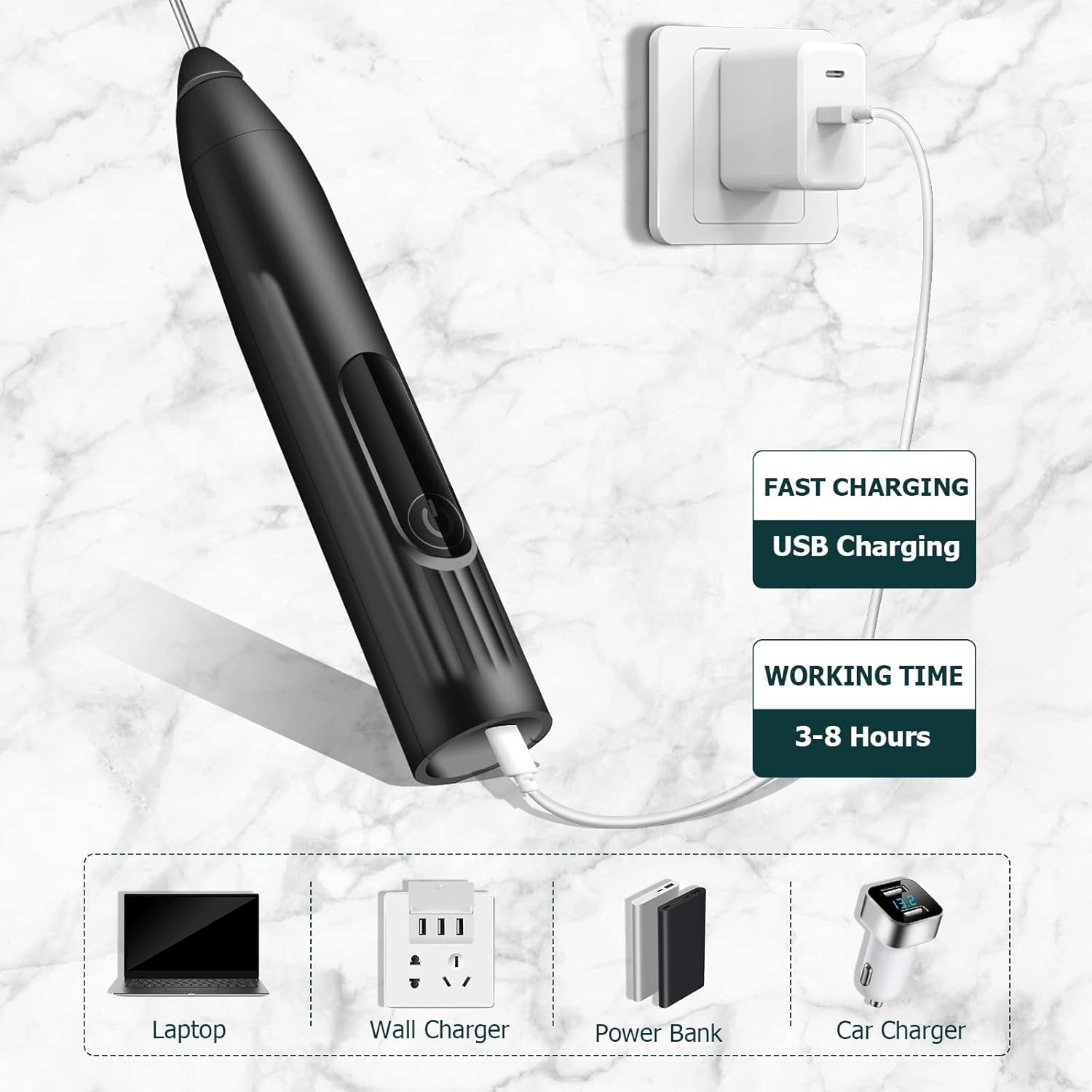 Ebuyfire Montalatte Elettrico USB Ricaricabile - immagine 6