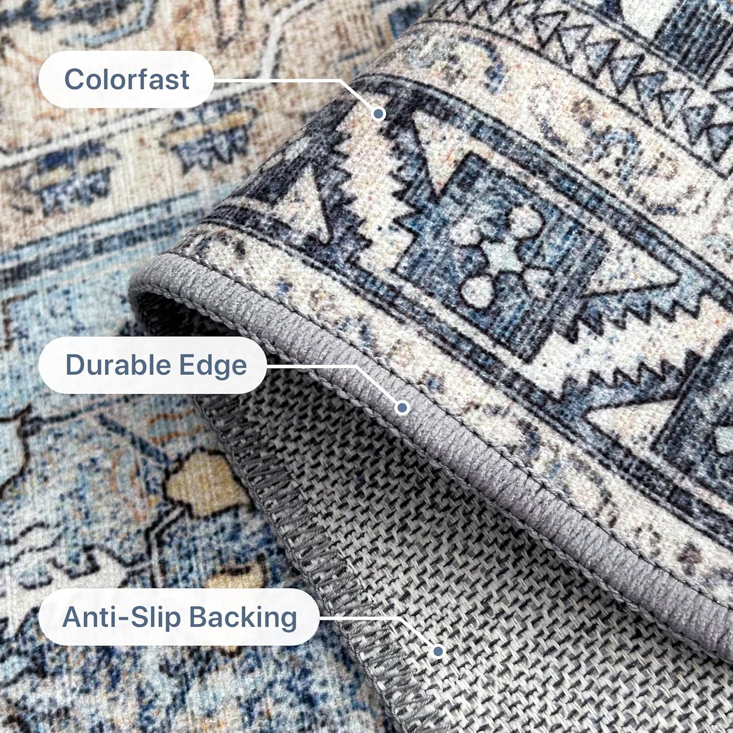 Beimo Tappeto Salotto Vintage Persiano Blu Navy 200x290cm - immagine 2