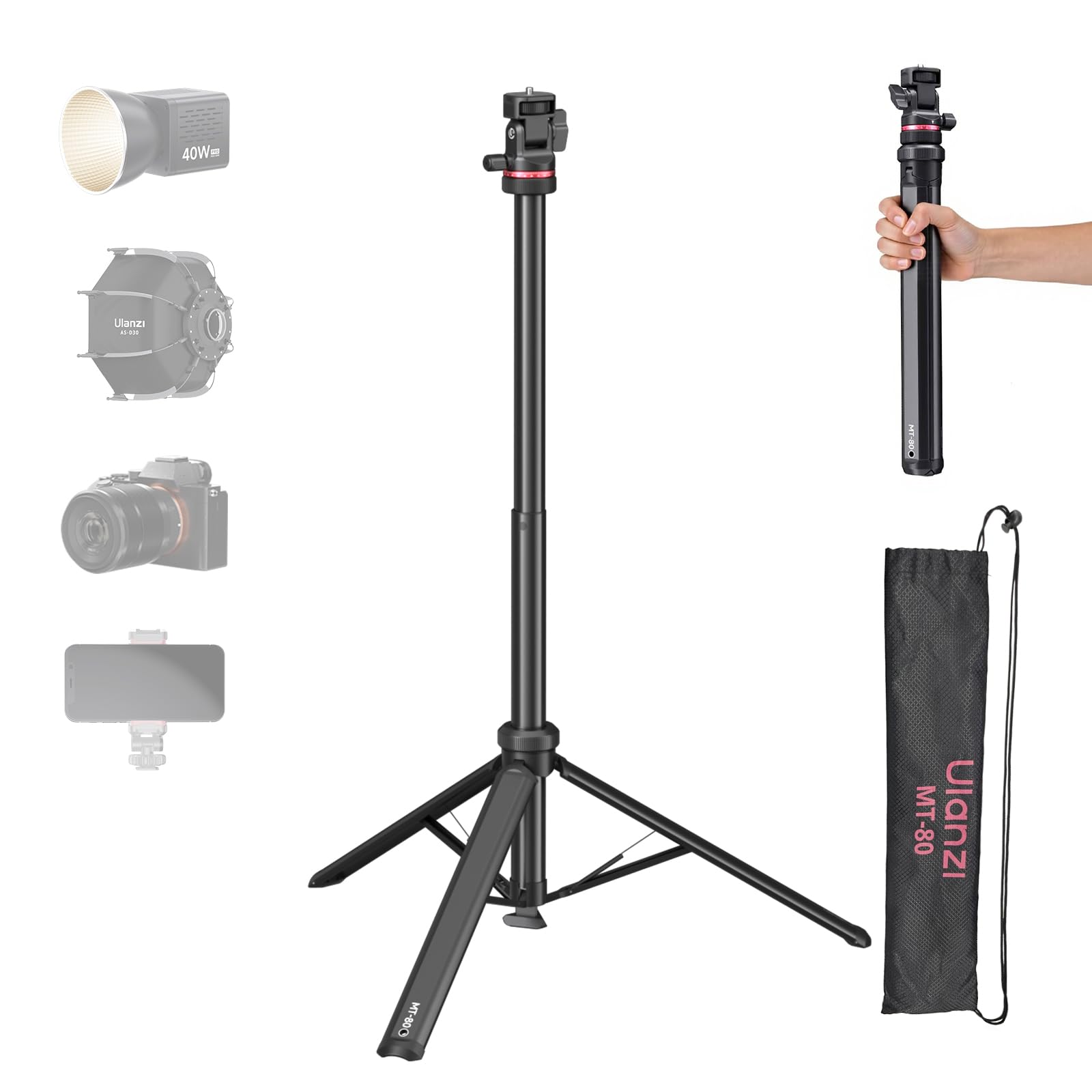 Ulanzi MT-80 Stativo Fotografico Compatto 213 cm