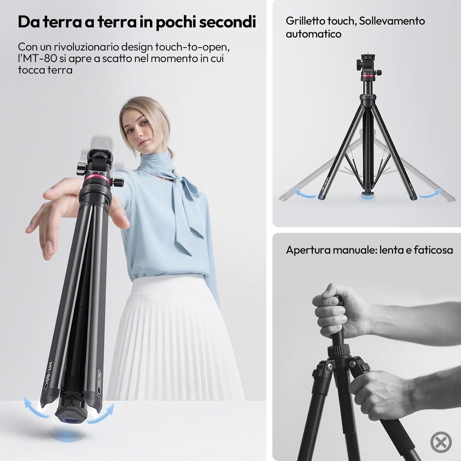 Ulanzi MT-80 Stativo Fotografico Compatto 213 cm - immagine 2