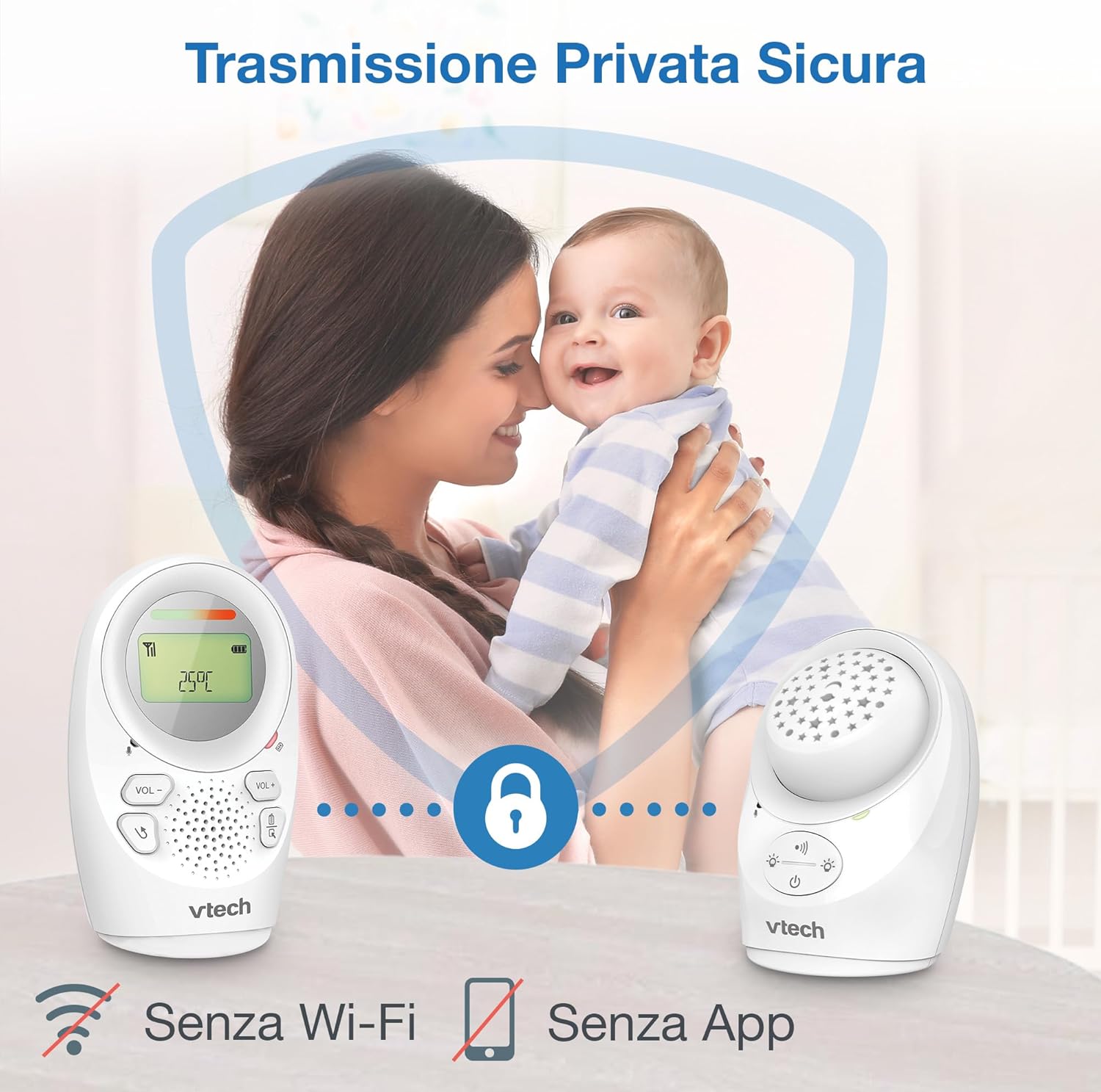 Vtech DM1212 Baby Audio Monitor, Bianco - immagine 5