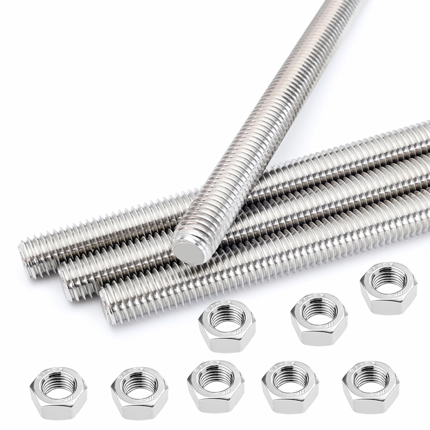 Barra Filettata m6 x 100mm Asta Filettata in Acciaio Inox 410 4stk Asta ...