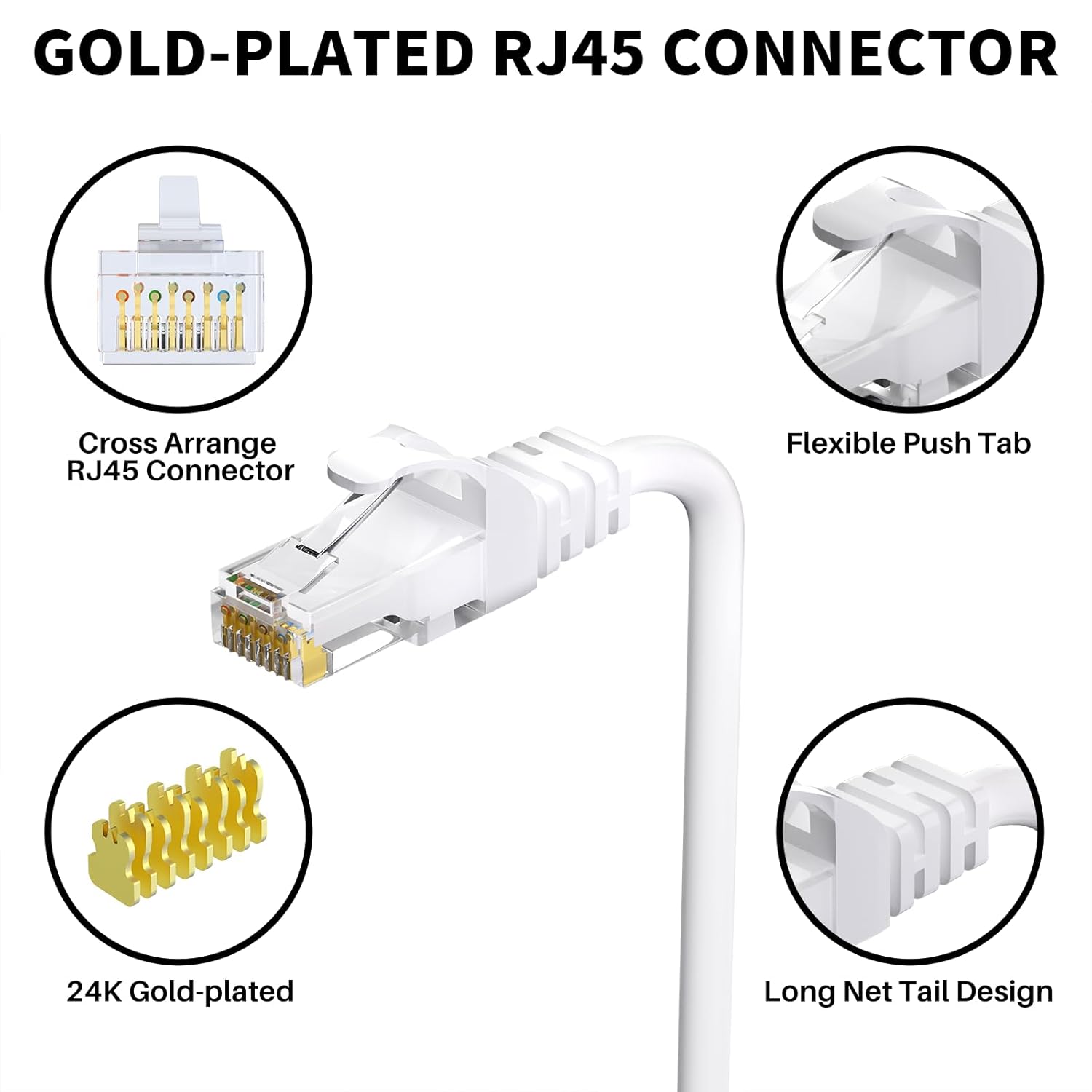 Mygatti Cavo Ethernet CAT6 100 Metri, Bianco - immagine 3