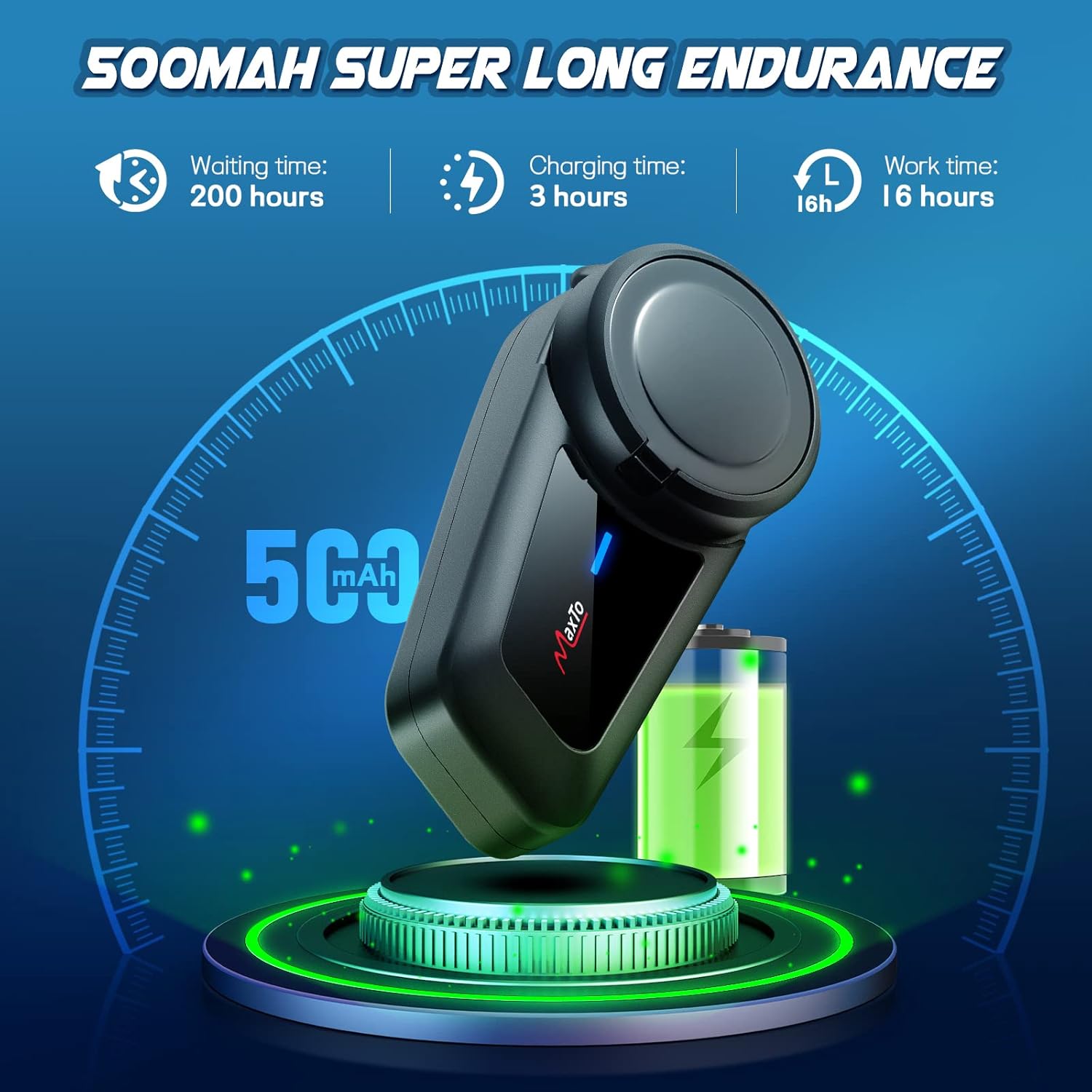 Maxto M2 Citofono Auricolare Bluetooth per Moto - immagine 6