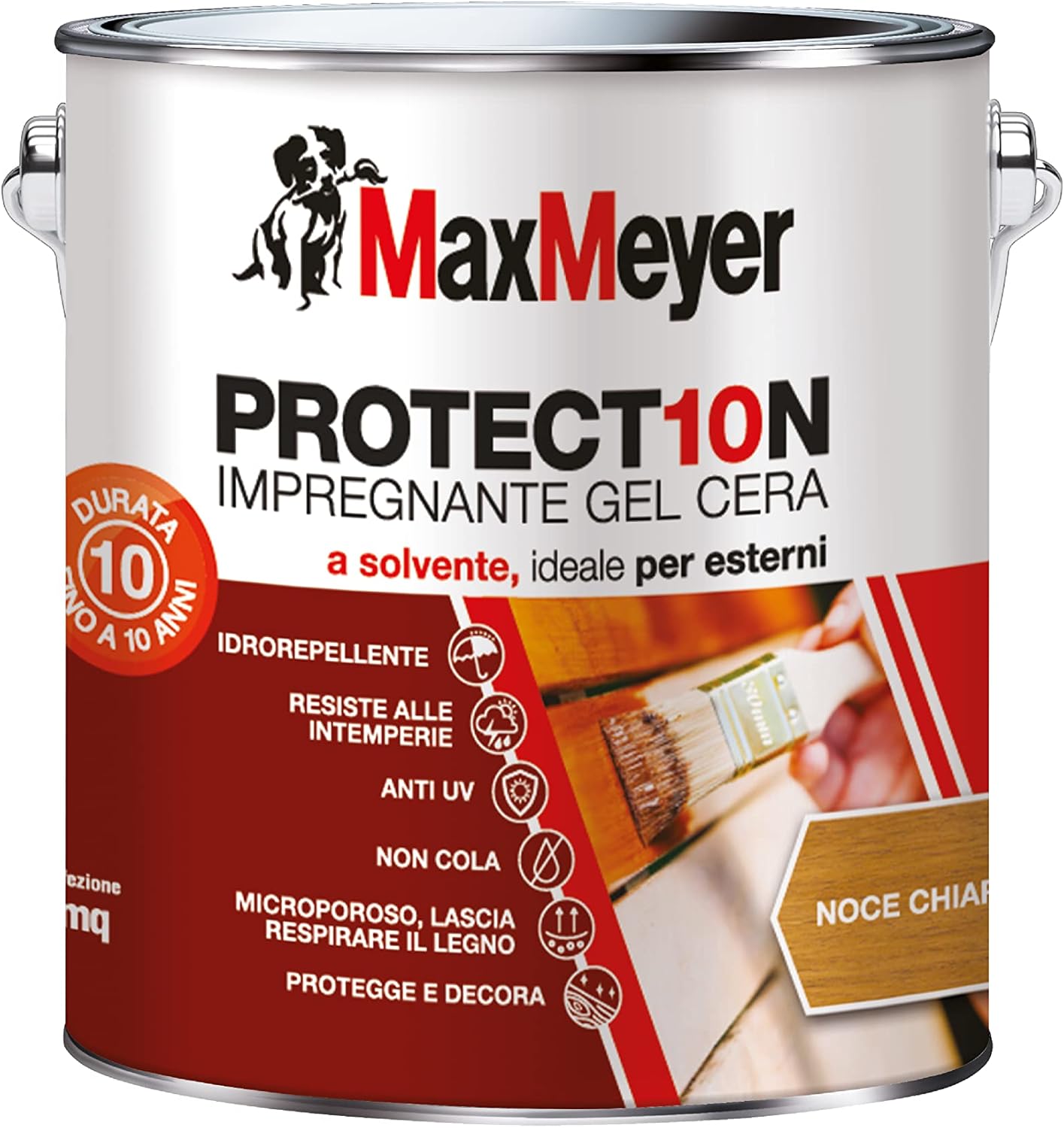 MAXMEYER PROTEC10N IMPREGNANTE A SOLVENTE 2,5L NOCE CHIARO - immagine 1