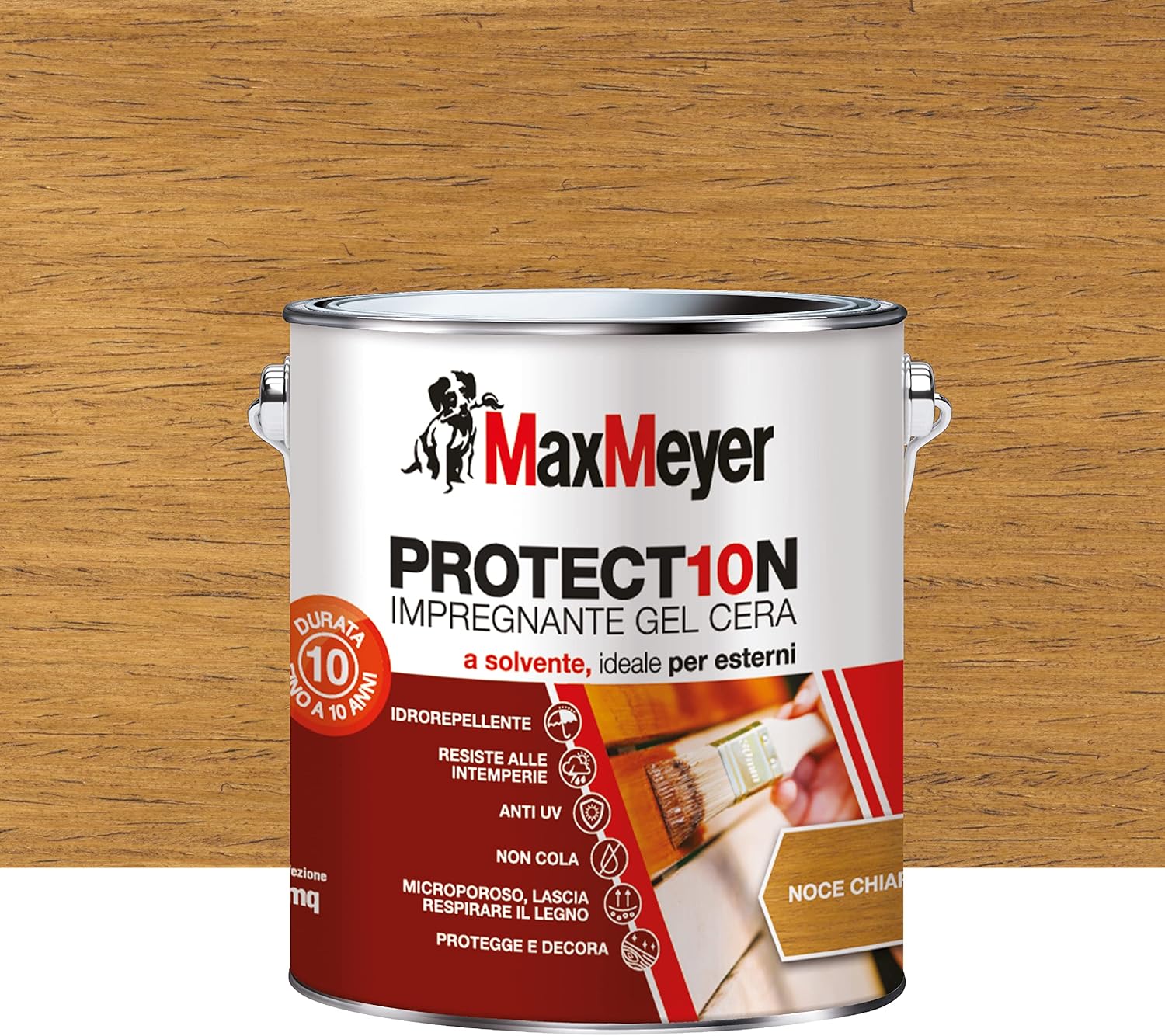 MAXMEYER PROTEC10N IMPREGNANTE A SOLVENTE 2,5L NOCE CHIARO - immagine 2