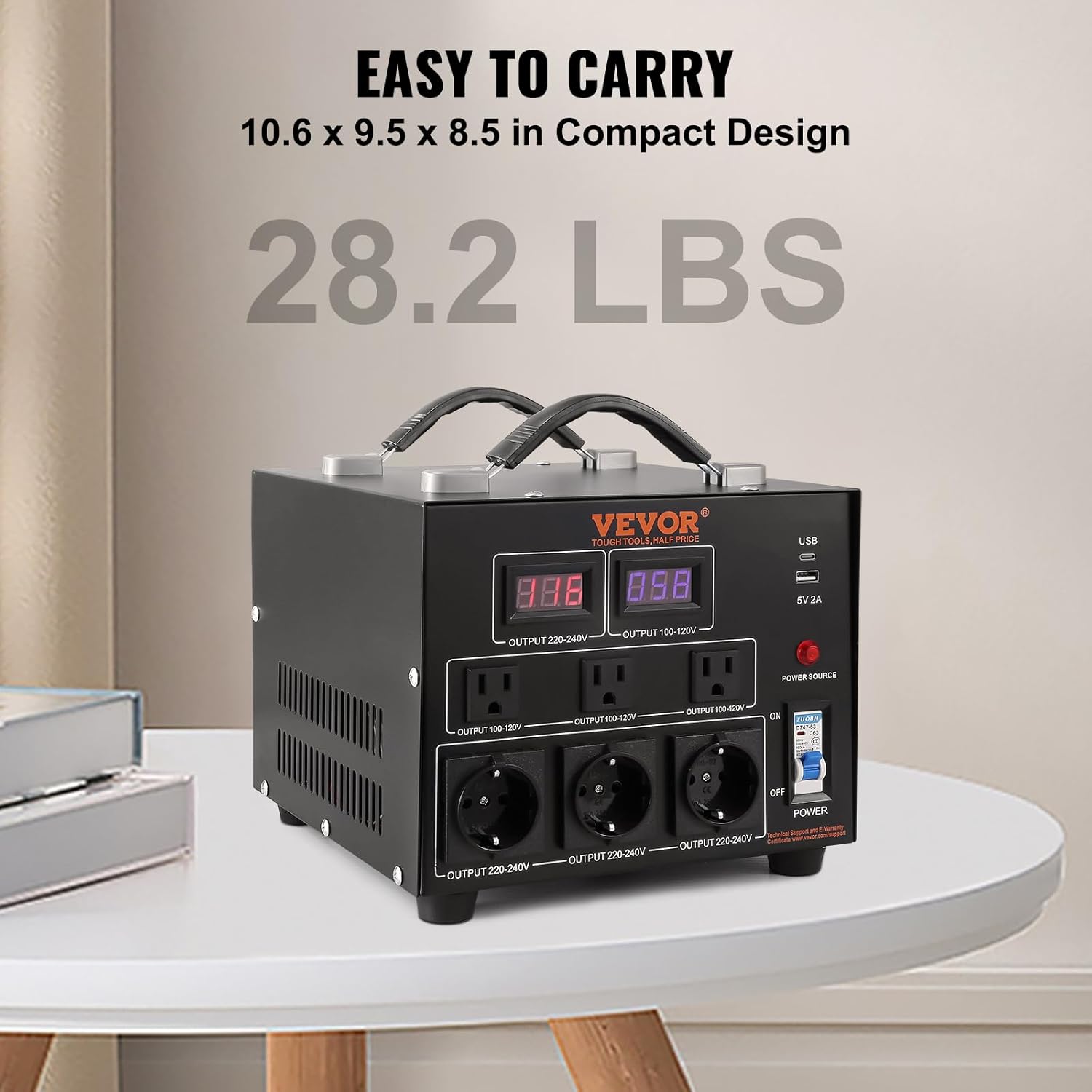 Vevor Convertitore di Tensione Step Up/Down 5000VA - immagine 6