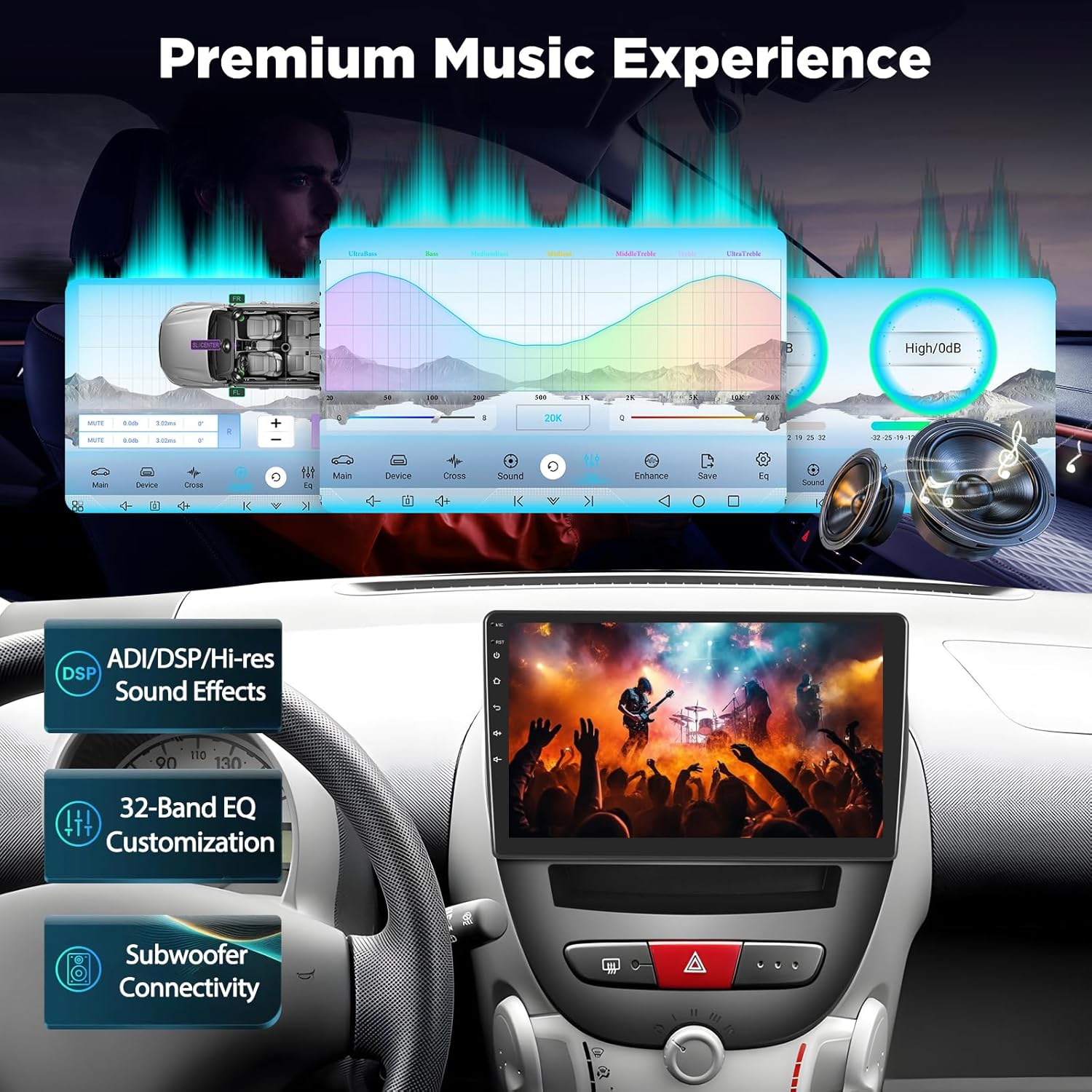 Autoradio Android 8-Core Qualcomm 4+64G per Toyota Aygo - immagine 4