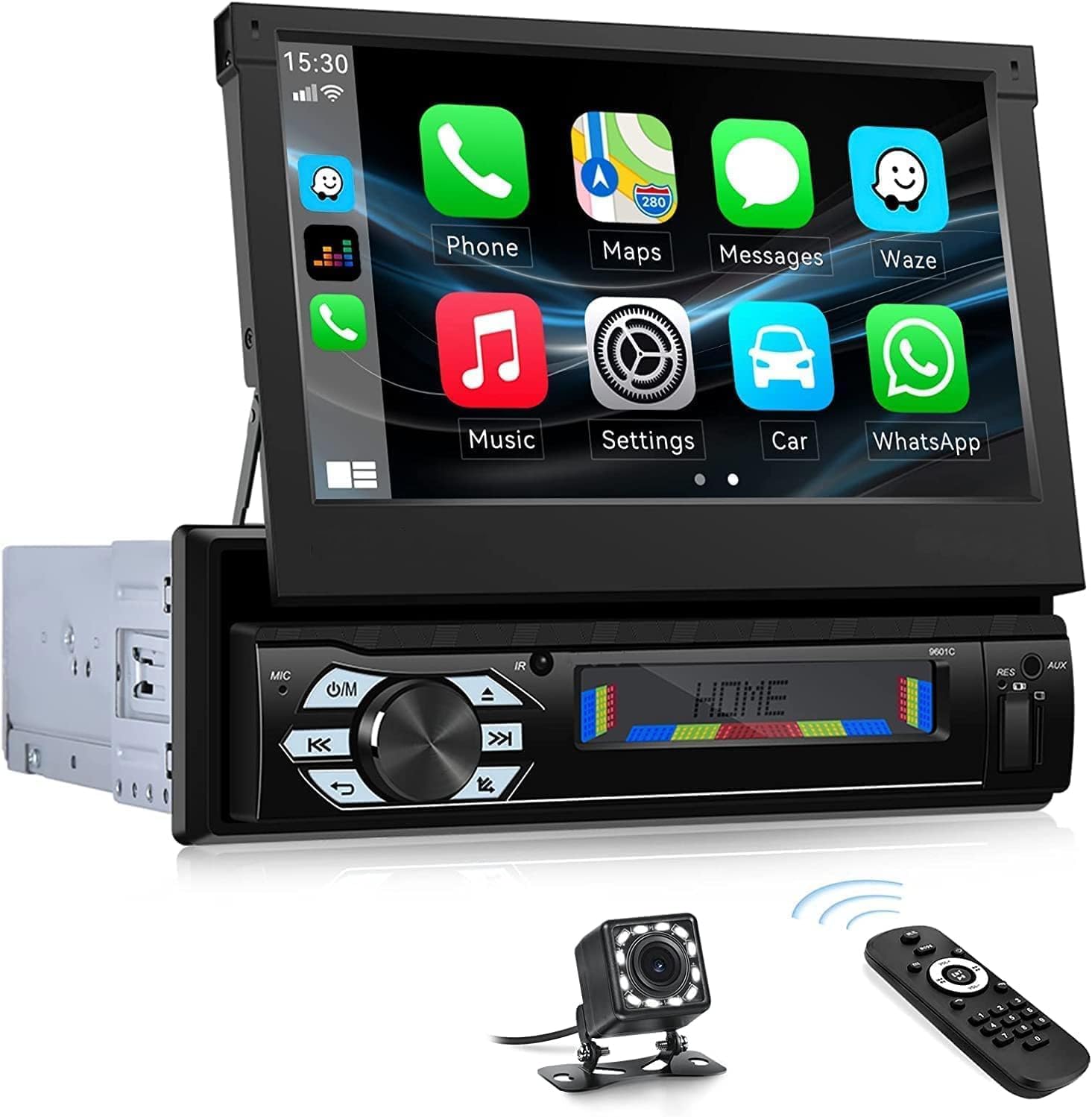 CAMECHO Autoradio 1 Din con Carplay & Android Auto