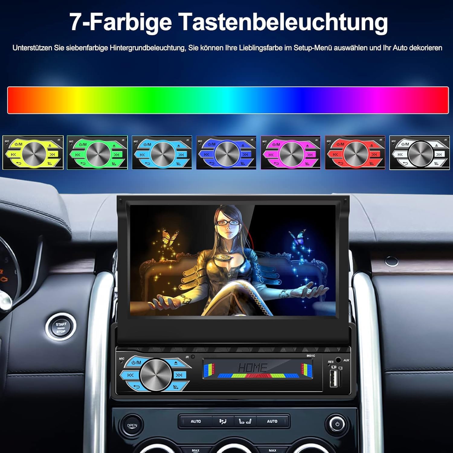 CAMECHO Autoradio 1 Din con Carplay & Android Auto - immagine 4