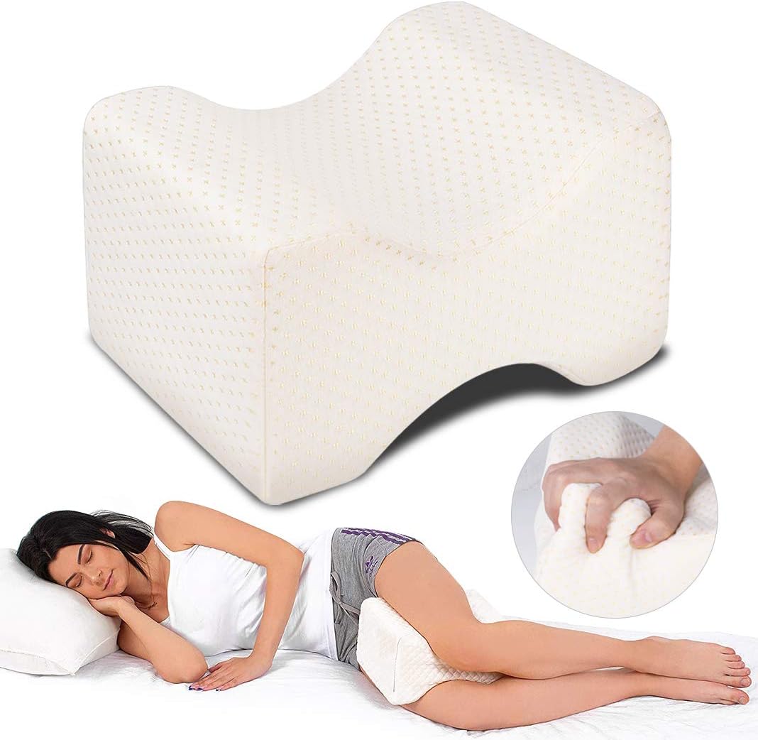 Cuscino per Ginocchia Ortopedico in Memory Foam, Bianco - immagine 1