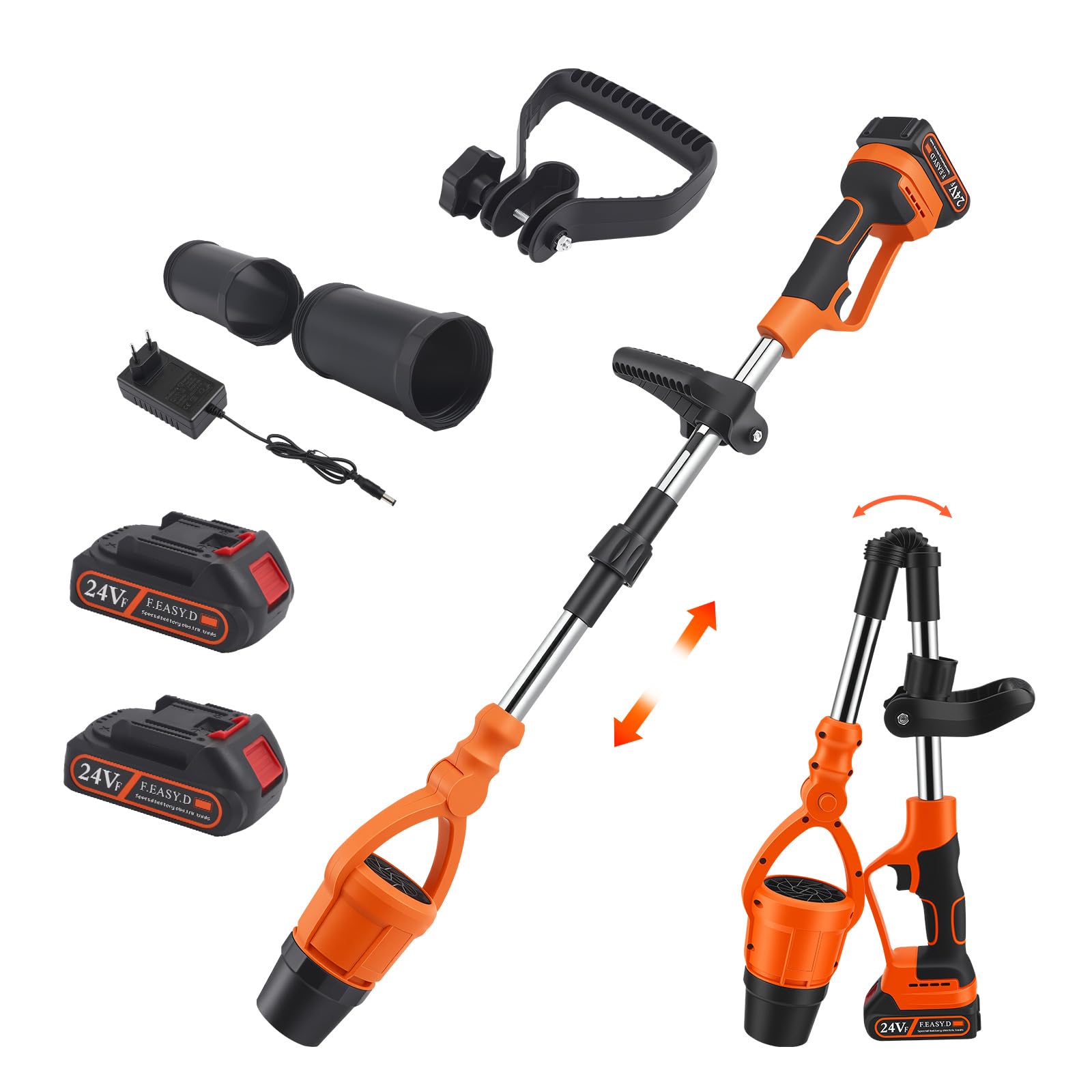 Soffiatore a Batteria 21V con 2 Batterie, Pieghevole