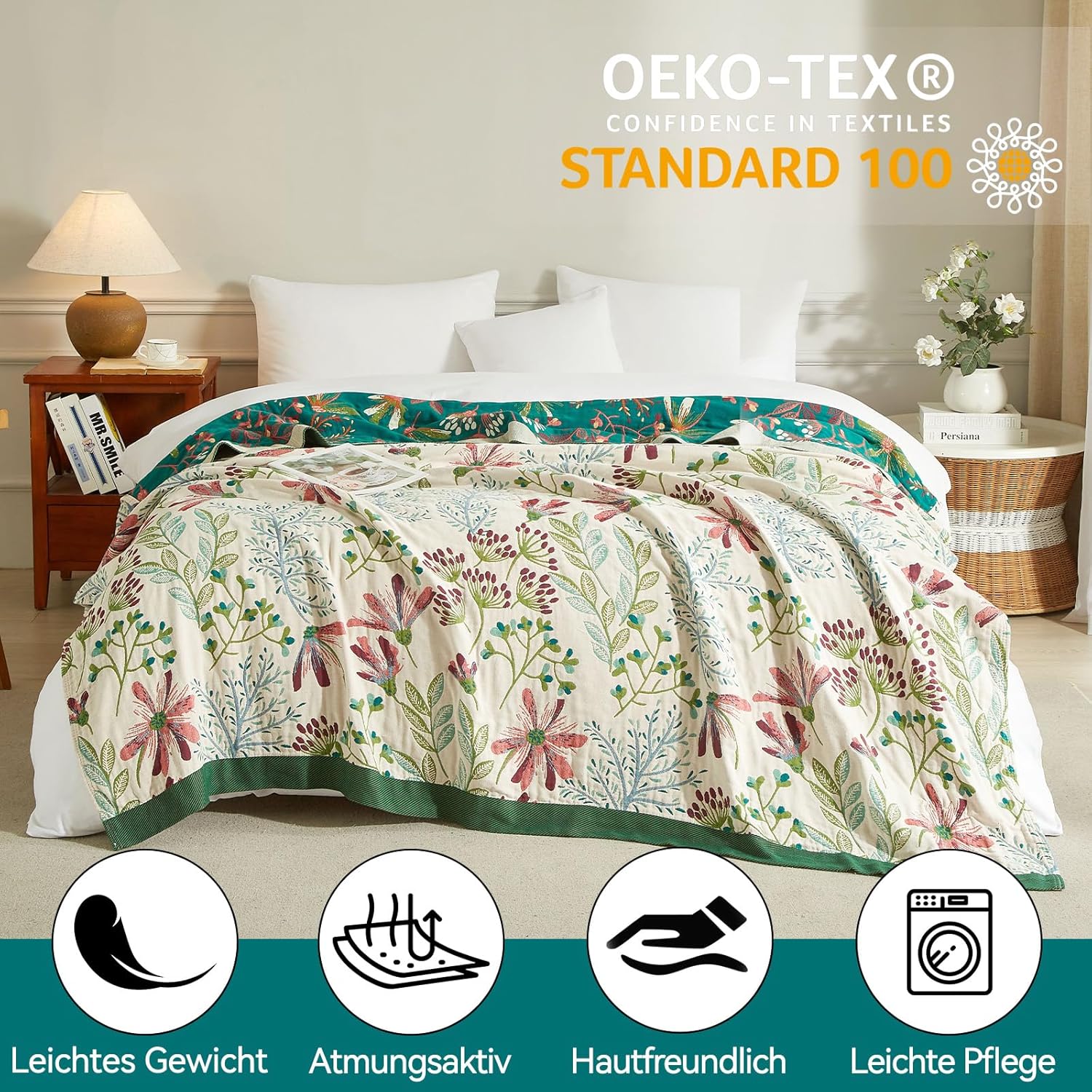 Copriletto Boho 100% Cotone Double Face 200x230 cm - immagine 3