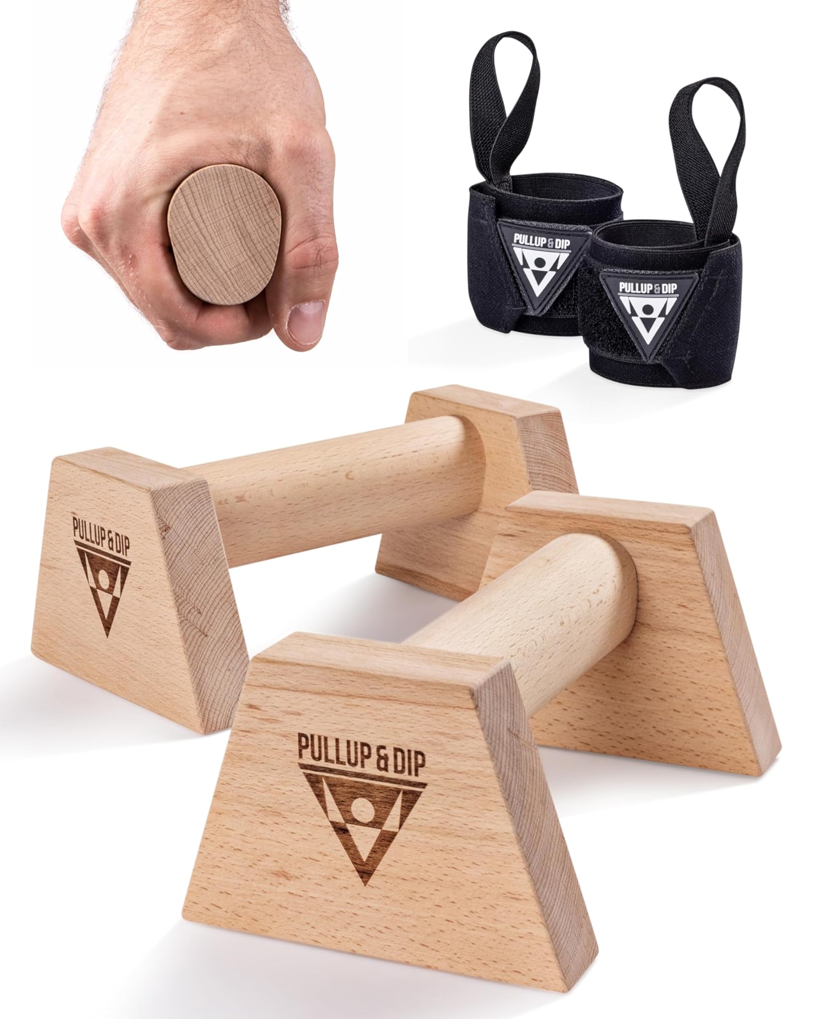 Pullup & Dip Barre Flessioni in Legno Ergonomiche
