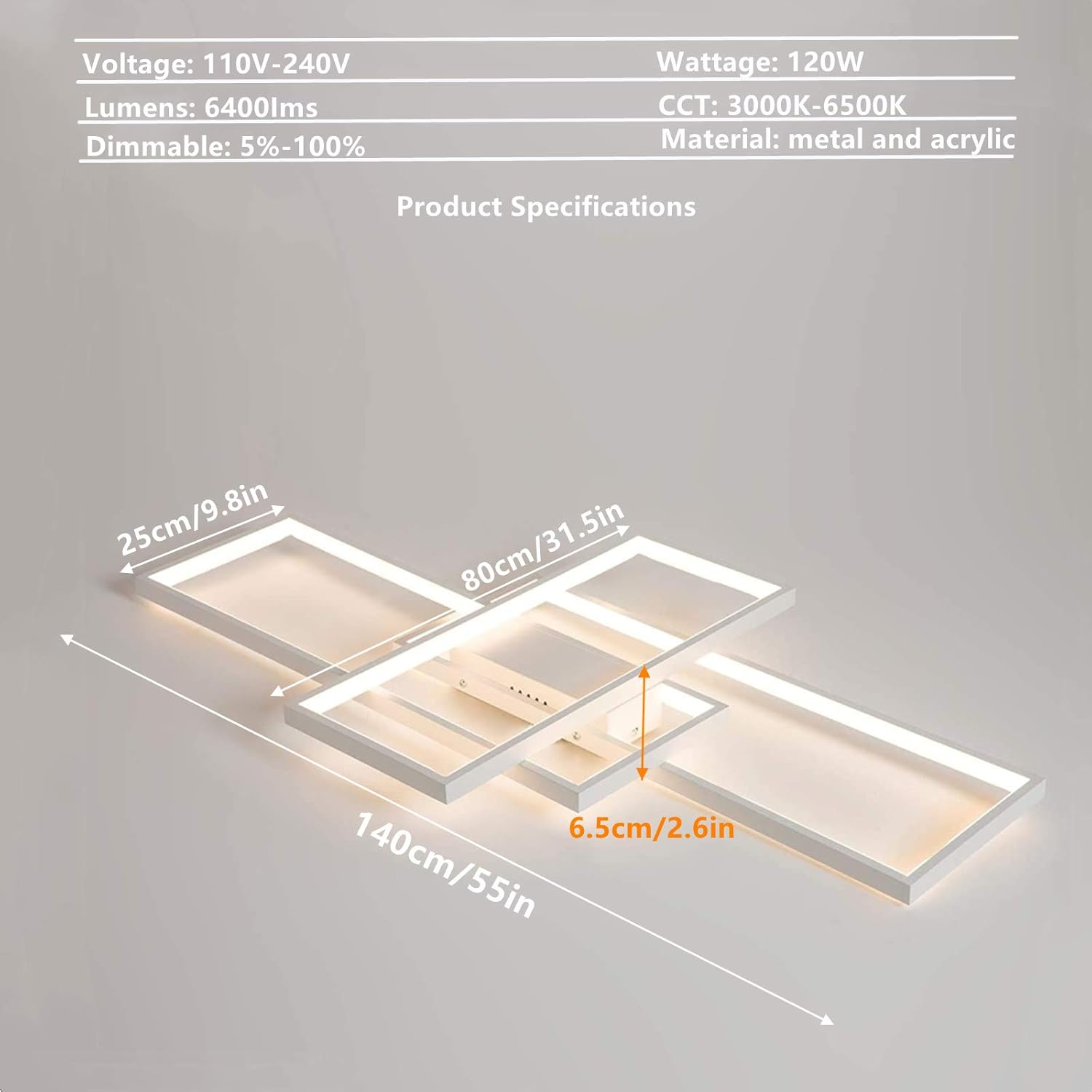Diossad Plafoniera Led Soffitto Moderna Dimmerabile - immagine 4