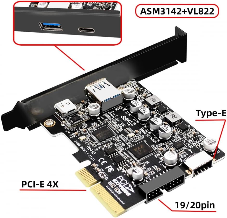 Cy Adattatore 10 Gbps USB 3.1 Tipo-E e USB 3.0 - immagine 2