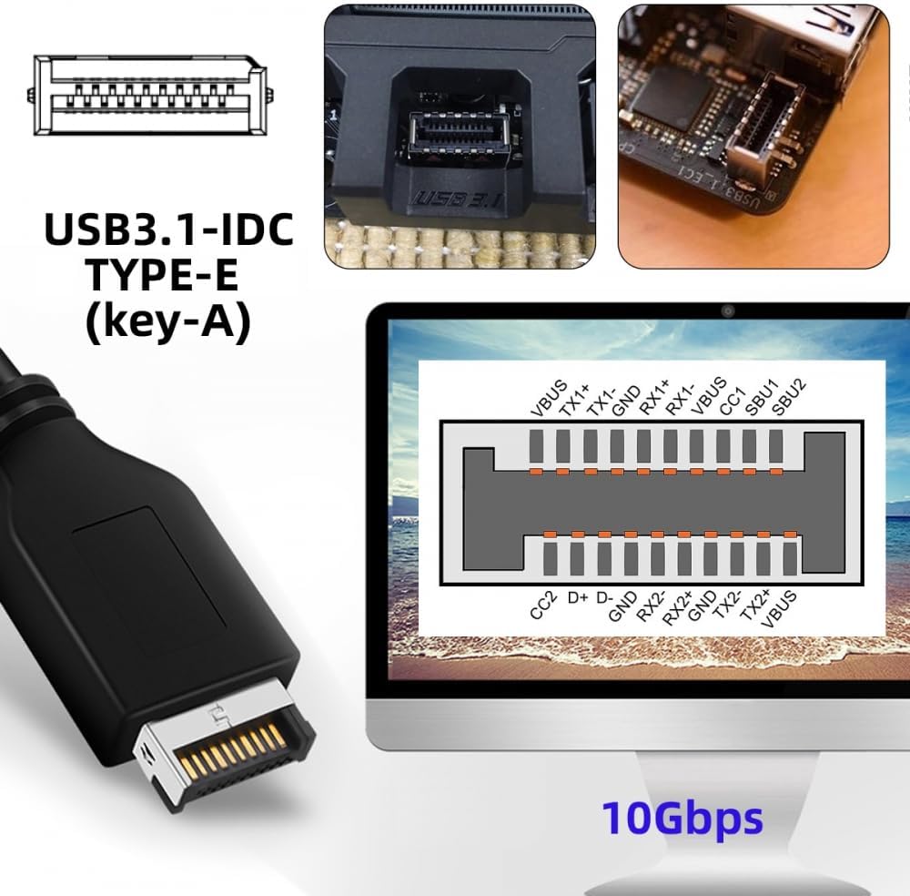 Cy Adattatore 10 Gbps USB 3.1 Tipo-E e USB 3.0 - immagine 4