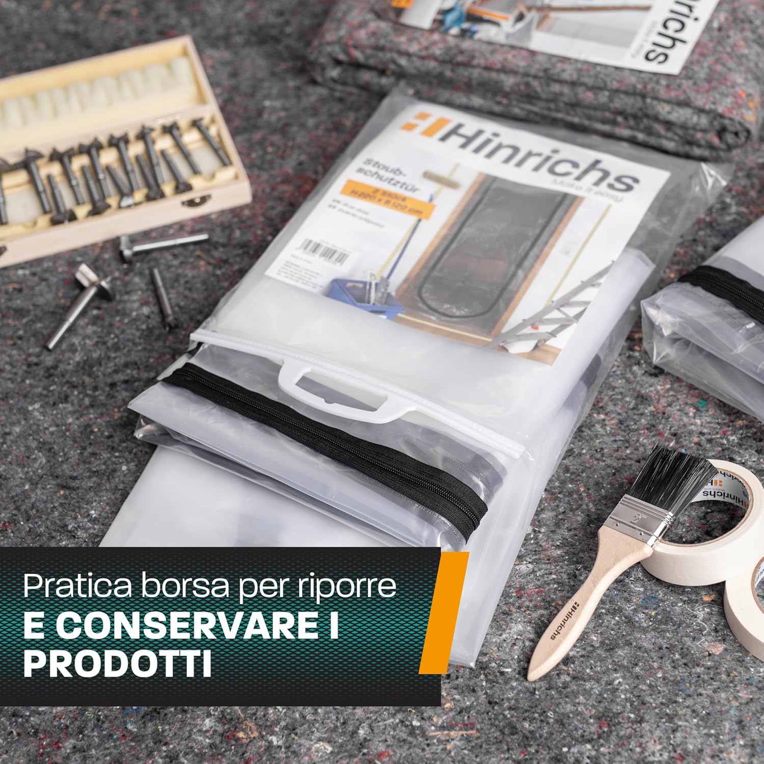 Hinrichs 2x Porta Antipolvere con Chiusura a Strappo - immagine 6
