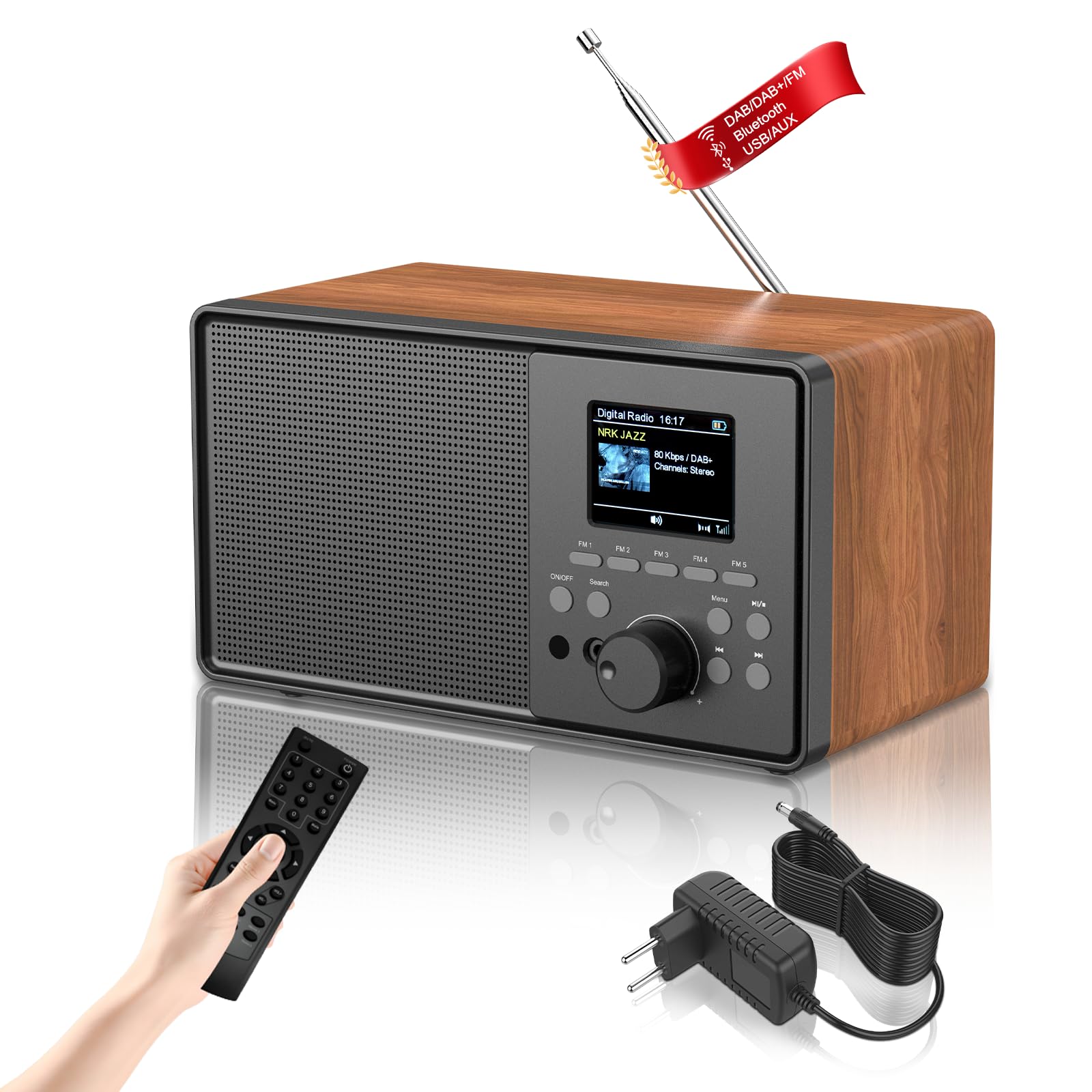 Radio Vintage DAB+/FM con Bluetooth e Telecomando