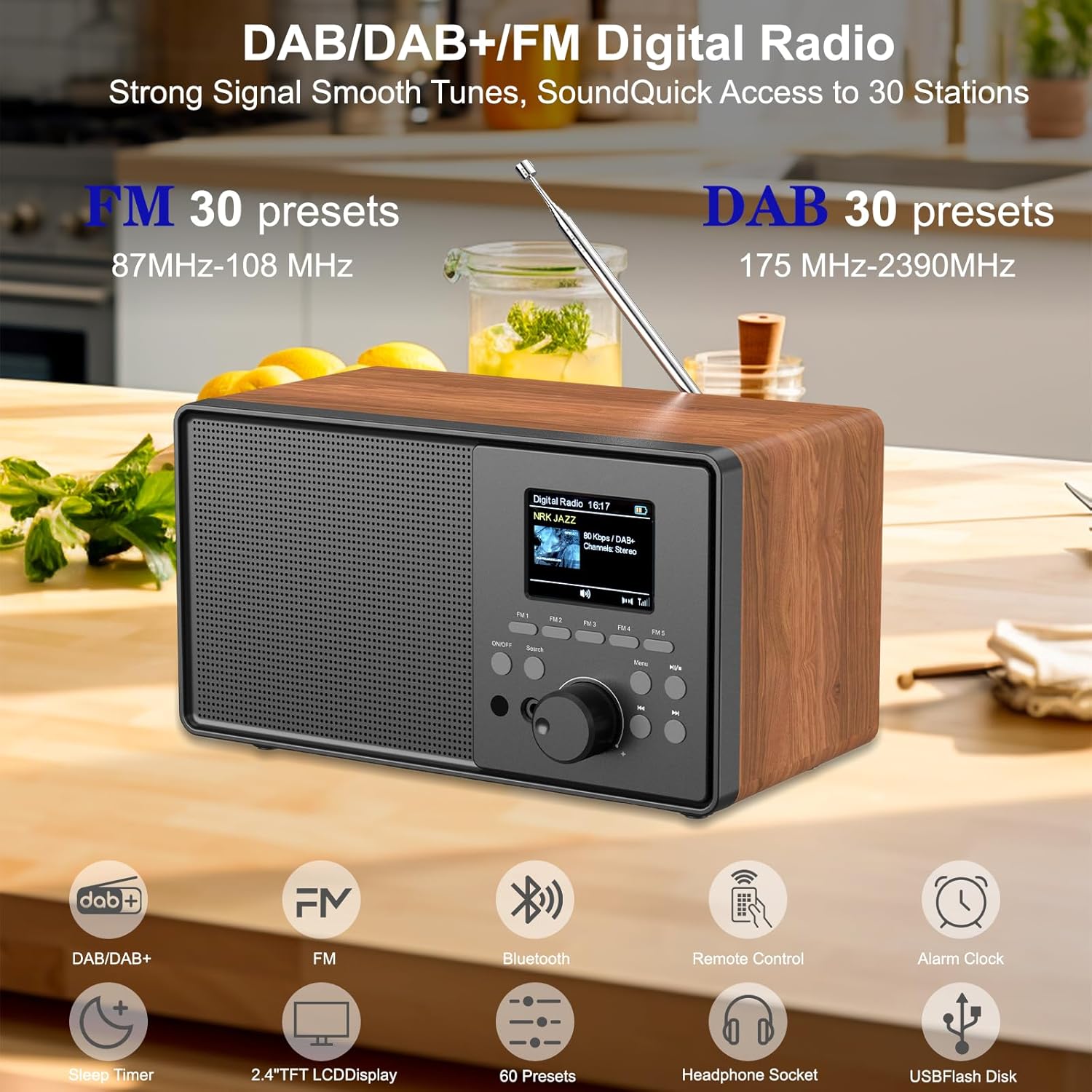 Radio Vintage DAB+/FM con Bluetooth e Telecomando - immagine 3