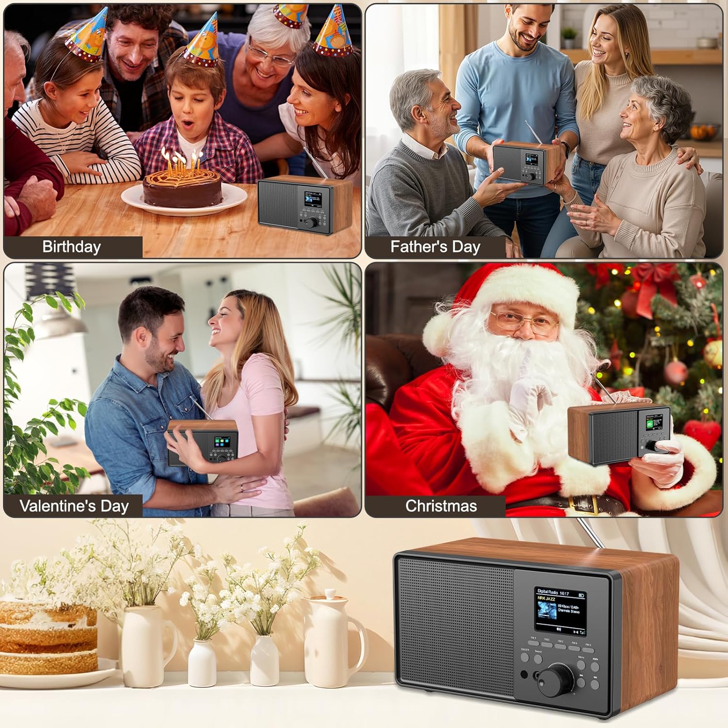 Radio Vintage DAB+/FM con Bluetooth e Telecomando - immagine 5