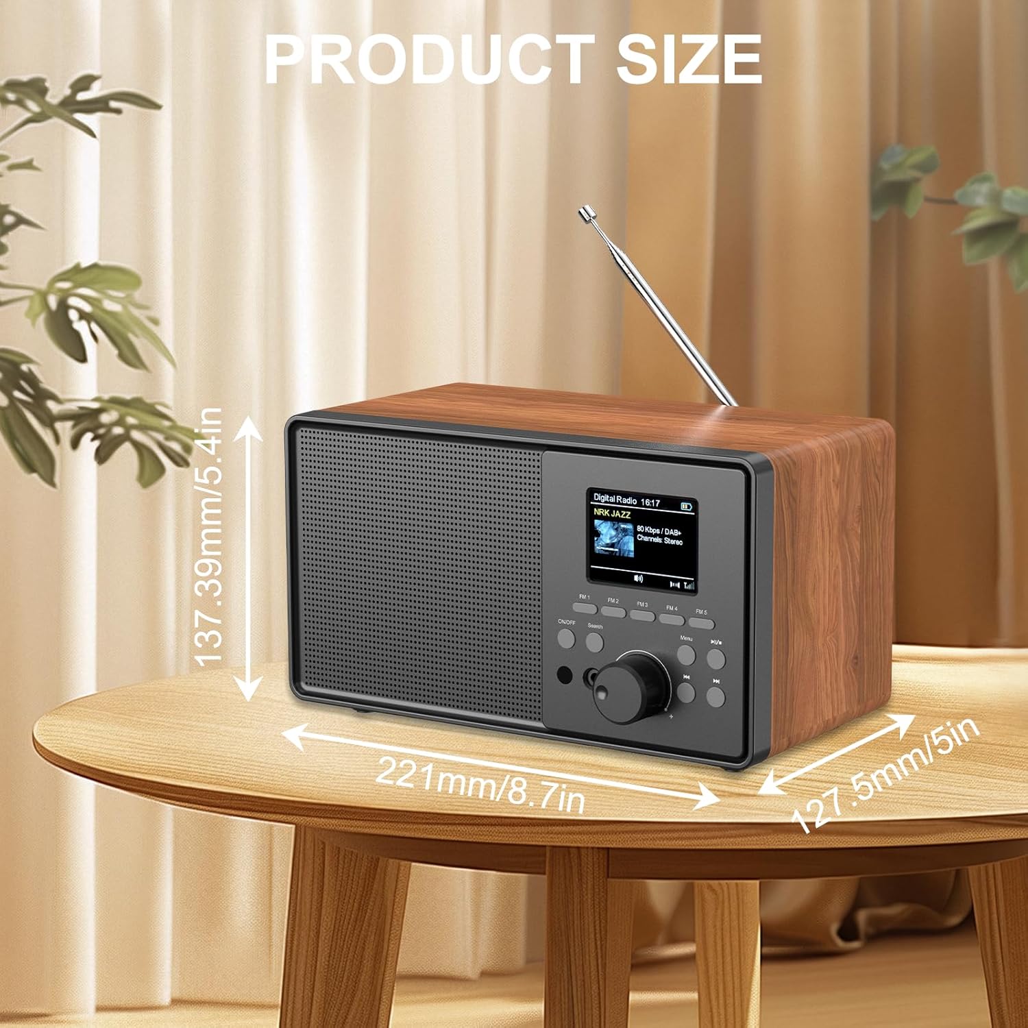 Radio Vintage DAB+/FM con Bluetooth e Telecomando - immagine 7