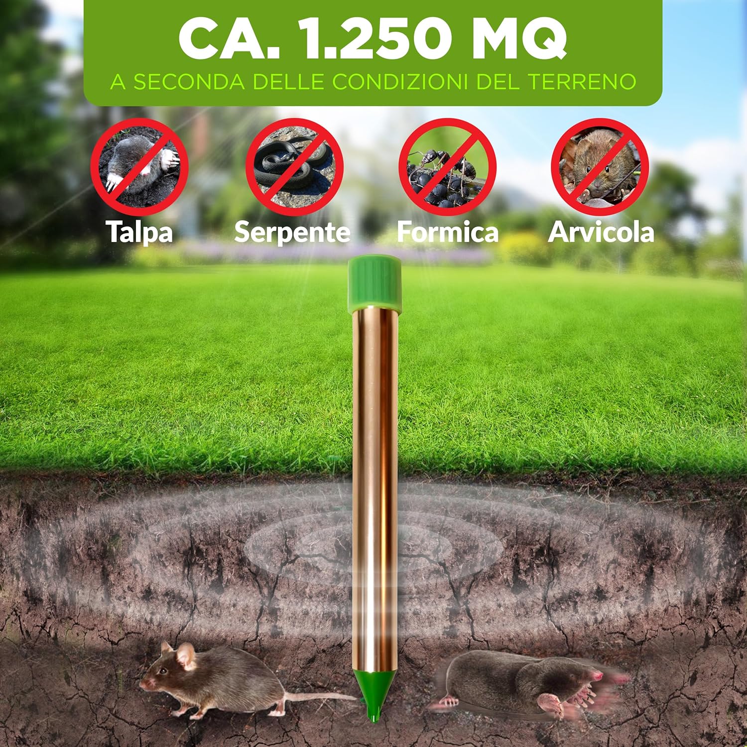 Isotronic Dissuasore Vibrasonic per Talpe e Roditori - immagine 2