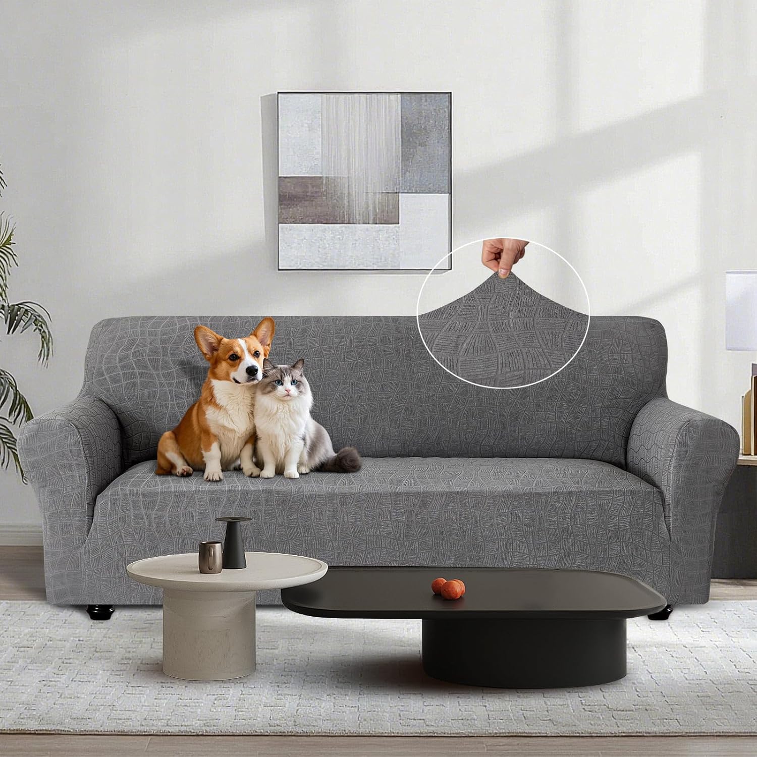 Ystyle Copridivano Impermeabile 3 Posti, Grigio Chiaro - immagine 2