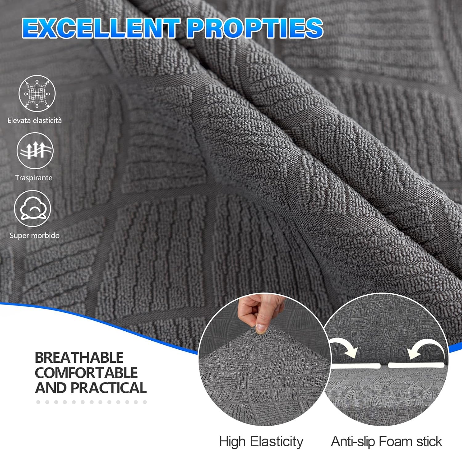 Ystyle Copridivano Impermeabile 3 Posti, Grigio Chiaro - immagine 5