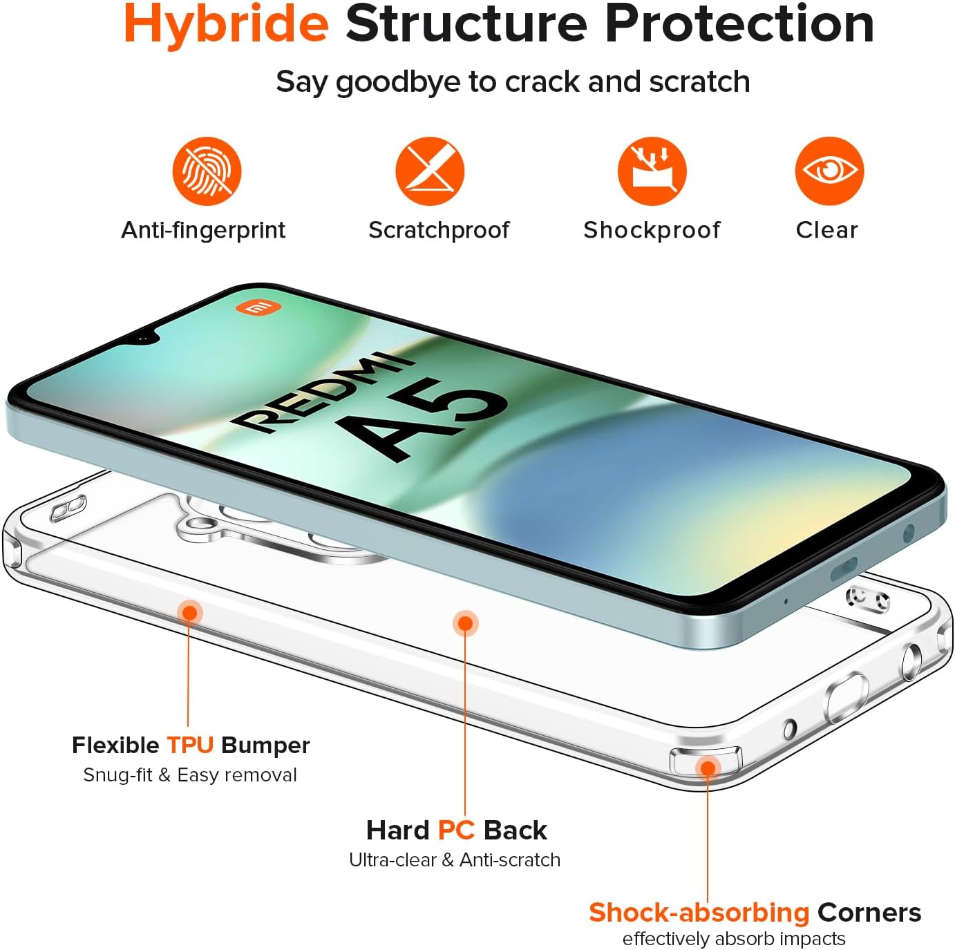 Ivoler Cover Trasparente per Xiaomi Redmi A5 - immagine 2